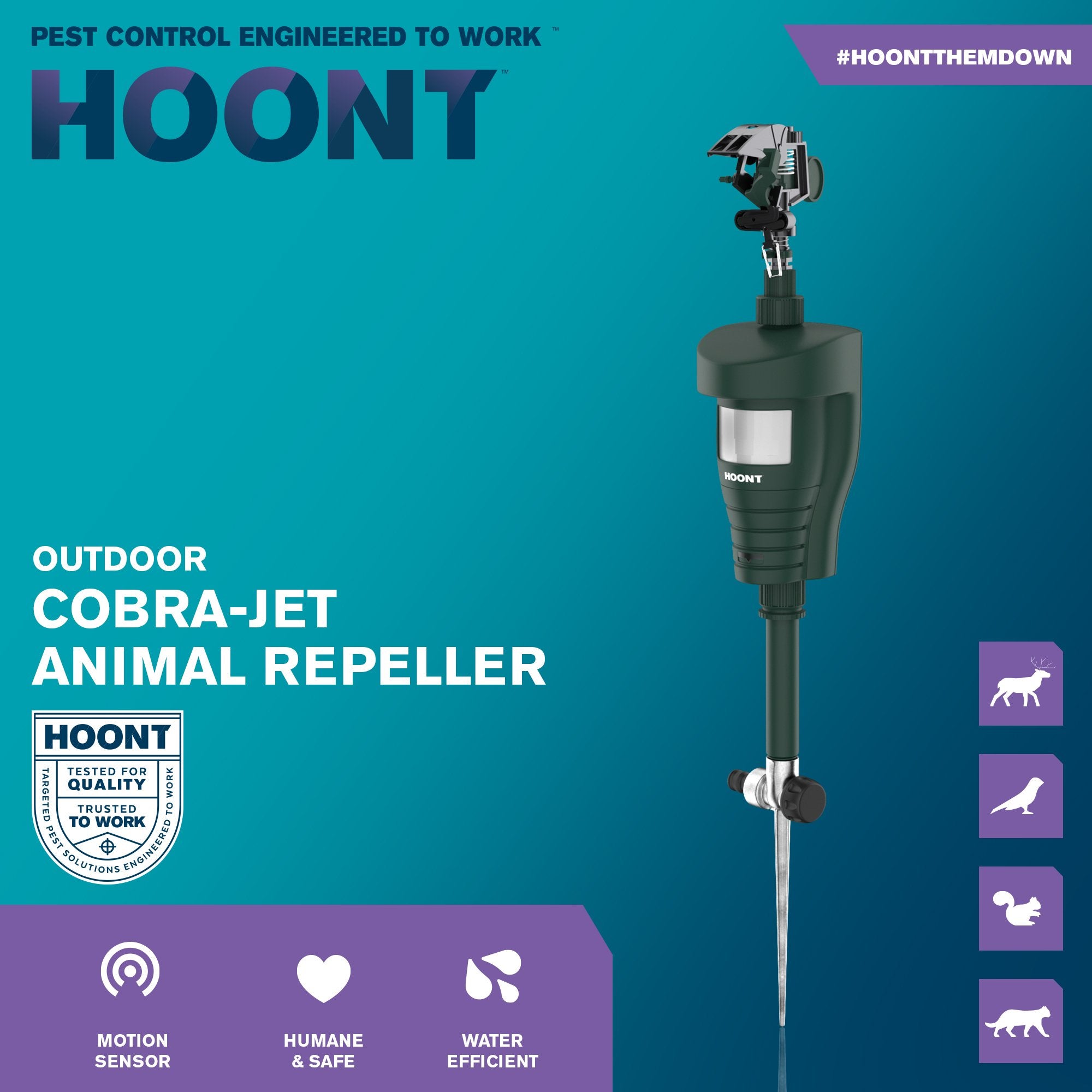 Hoont Cat Repellent- Squirrel Deterrent- Motion Activated Sprinkler- Outdoor- Deer Repellent-Cat Deterrent-Skunk Repellent-Dog Repellent for Yard and Garden  - Acceptable