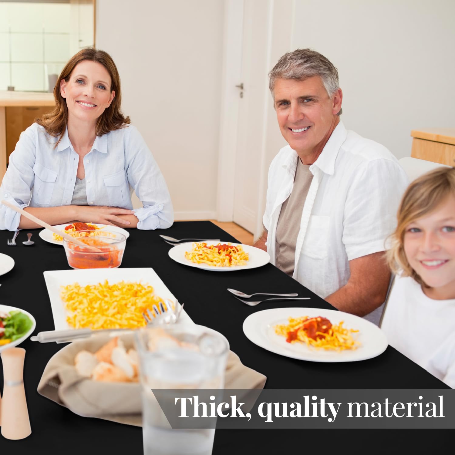 White Classic Tablecloths for Rectangle Tables [60x102] Table Clothes for 6 Foot Rectangle Tables, Washable Fabric Stain and Wrinkle Resistant  - Like New