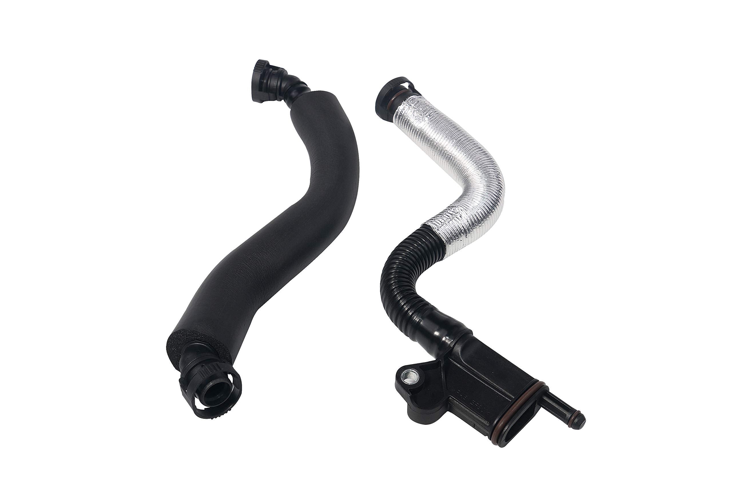 PCV Crankcase Vent Valve Breather Hose Kit - Compatible with Audi & Volkswagen Vehicles - 2.0L Turbo A3 8P, A5 B8, Q5, Golf GTI MK5, MK6, Jetta, Tiguan - Replaces 06H103495AH, 06H103495AC, 06H103495E  - Very Good