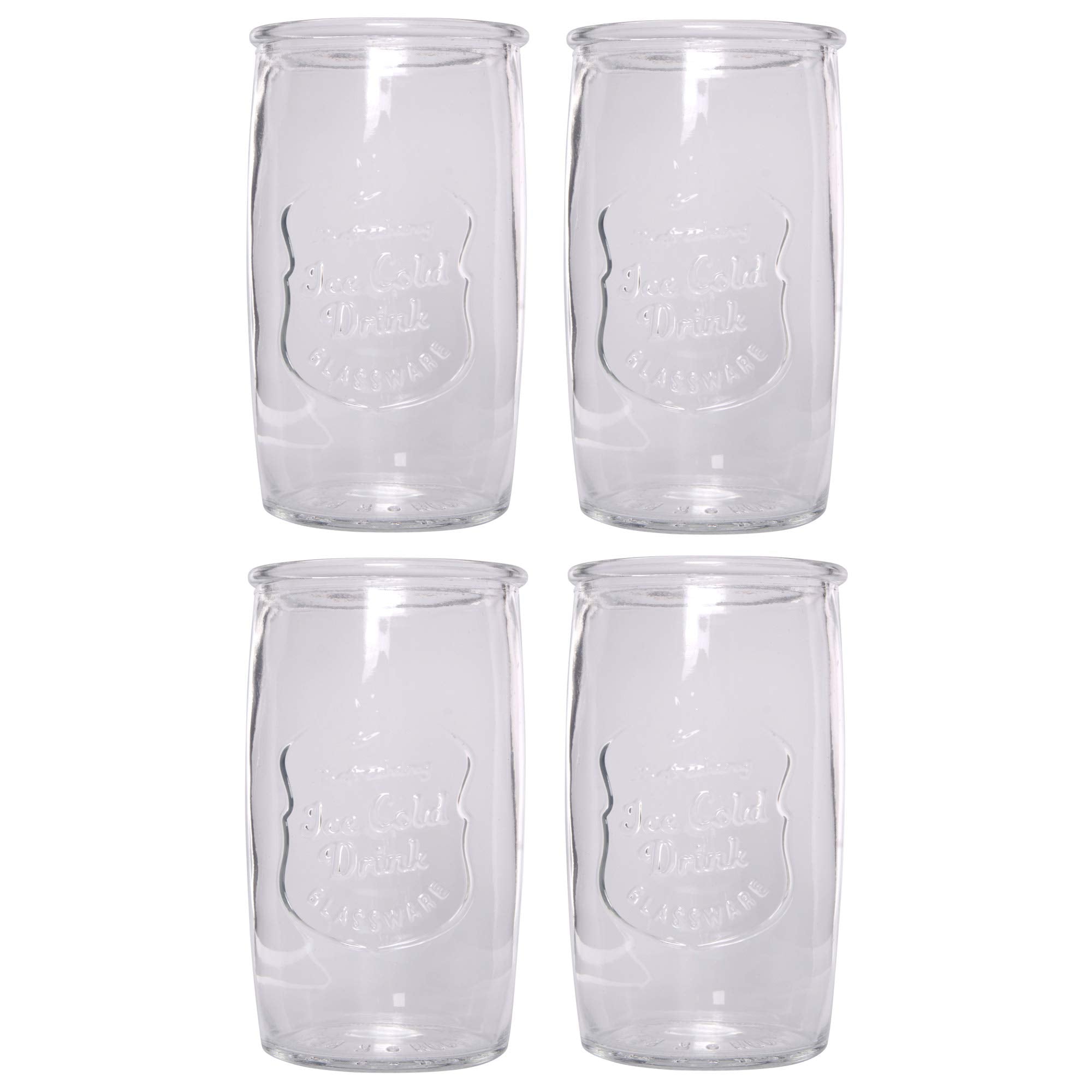 Home Essentials Retroware Ice Cold Glassware Set of 4, 20-Ounce  - Like New