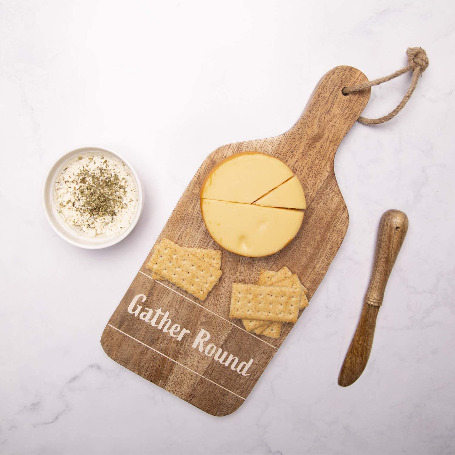 Wooden Cutting Board � Cheese Board, Serving Board with Wooden Spatula By Glaver's � Steak Board, Wood Charcuterie Boards - Non-BPA, Durable and Easy to Wash