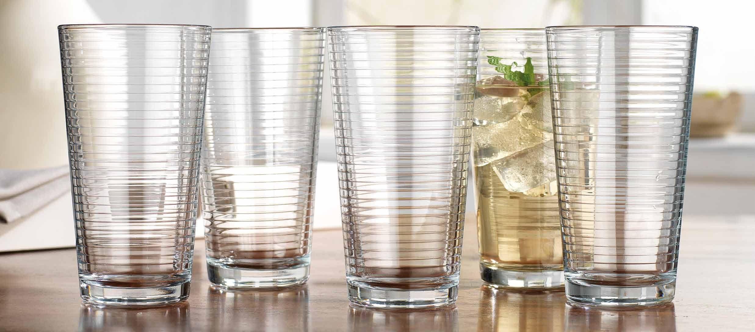 Drinking Glasses Set of Highball Glass Cups By Glavers, Premium Quality Cooler 17 Oz. Ribbed Glassware. Ideal for Water, Juice, Cocktails, and Iced Tea. Dishwasher Safe.…  - Good