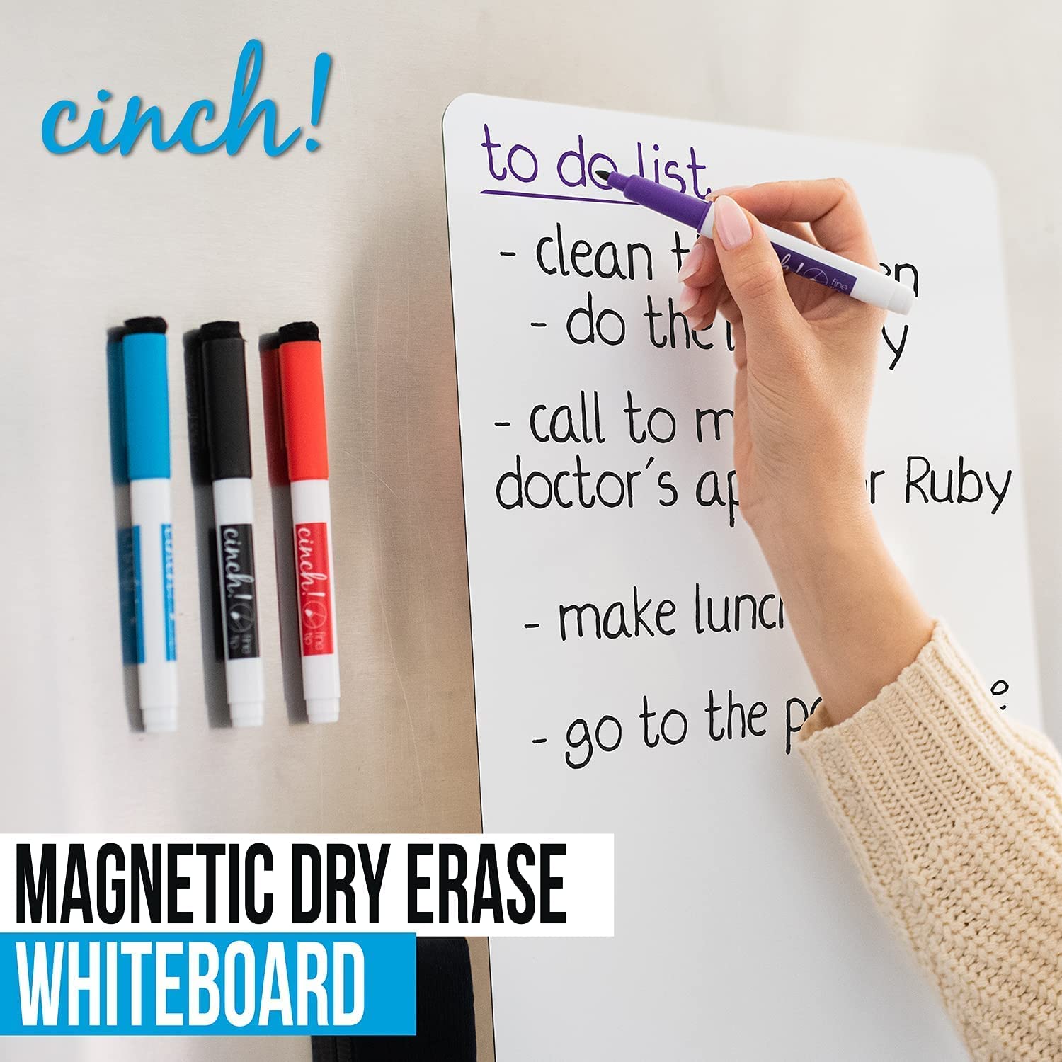 Magnetic Dry Erase Whiteboard Sheet for Kitchen Fridge: with Stain Resistant Technology  - Like New