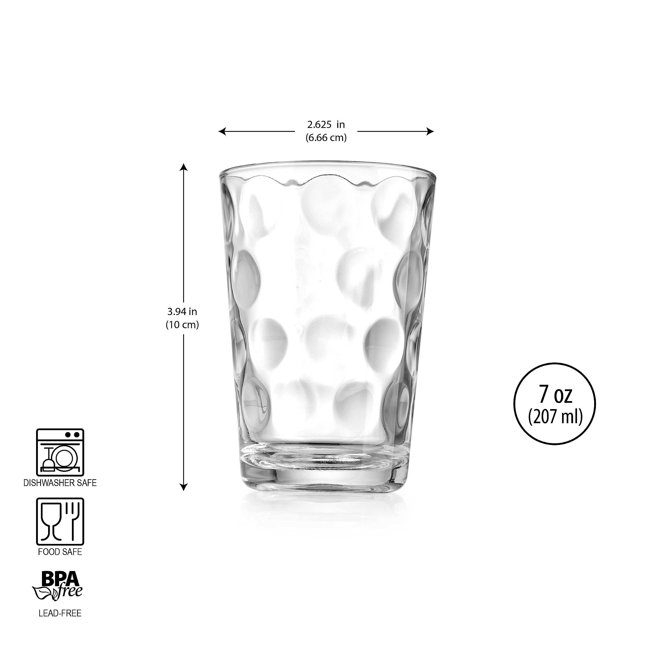 Home Essentials Juice Glasses Water Tumbler Glasses Cups 7 oz Uses for Juice, Water, Cocktails, and more Beverages. Dishwasher safe…  - Acceptable