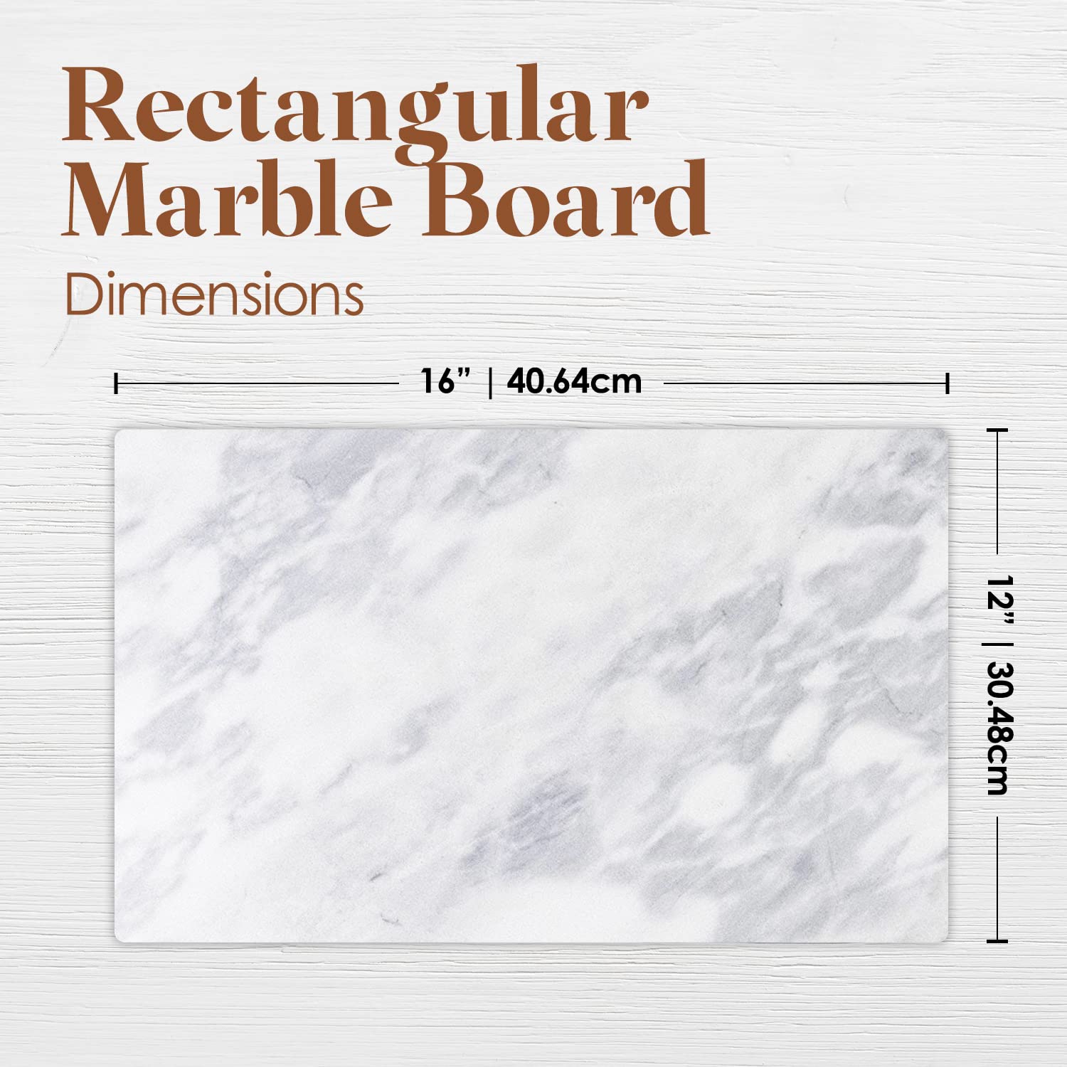 Homeries Marble and Cutting Pastry Board - Marble Serving Tray for Cheese, Pastries, Bread - Large White Fancy Marble Slab for Cake Display Marble  - Good