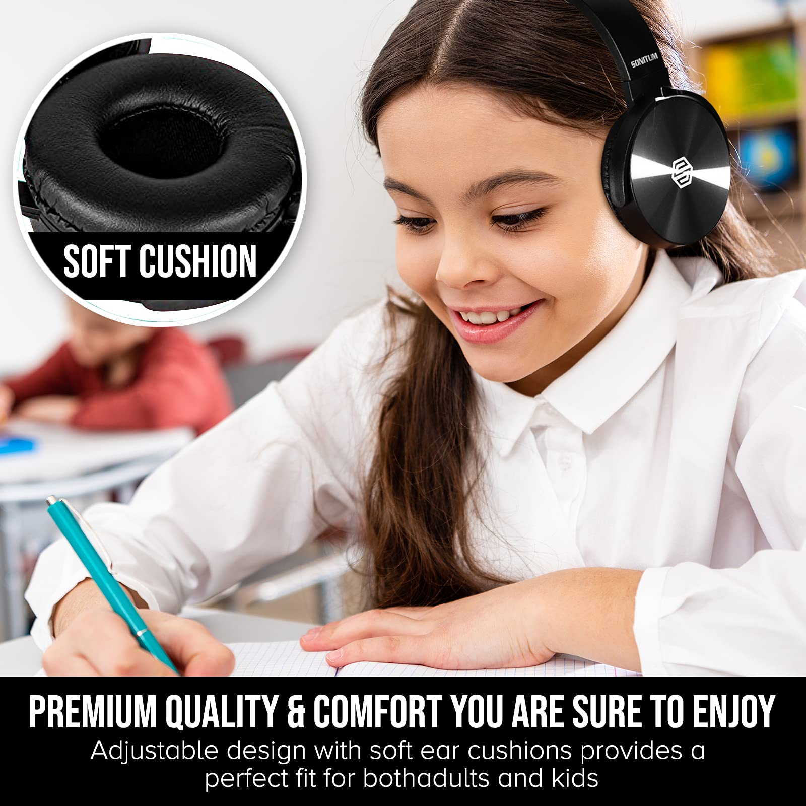 Classroom Headphones with Microphone Bulk 10-Pack, Student On Ear Comfy Swivel Earphones for Library, School, Airplane, Online Learning and Travel, HQ Stereo Sound 3.5mm Jack  - Like New