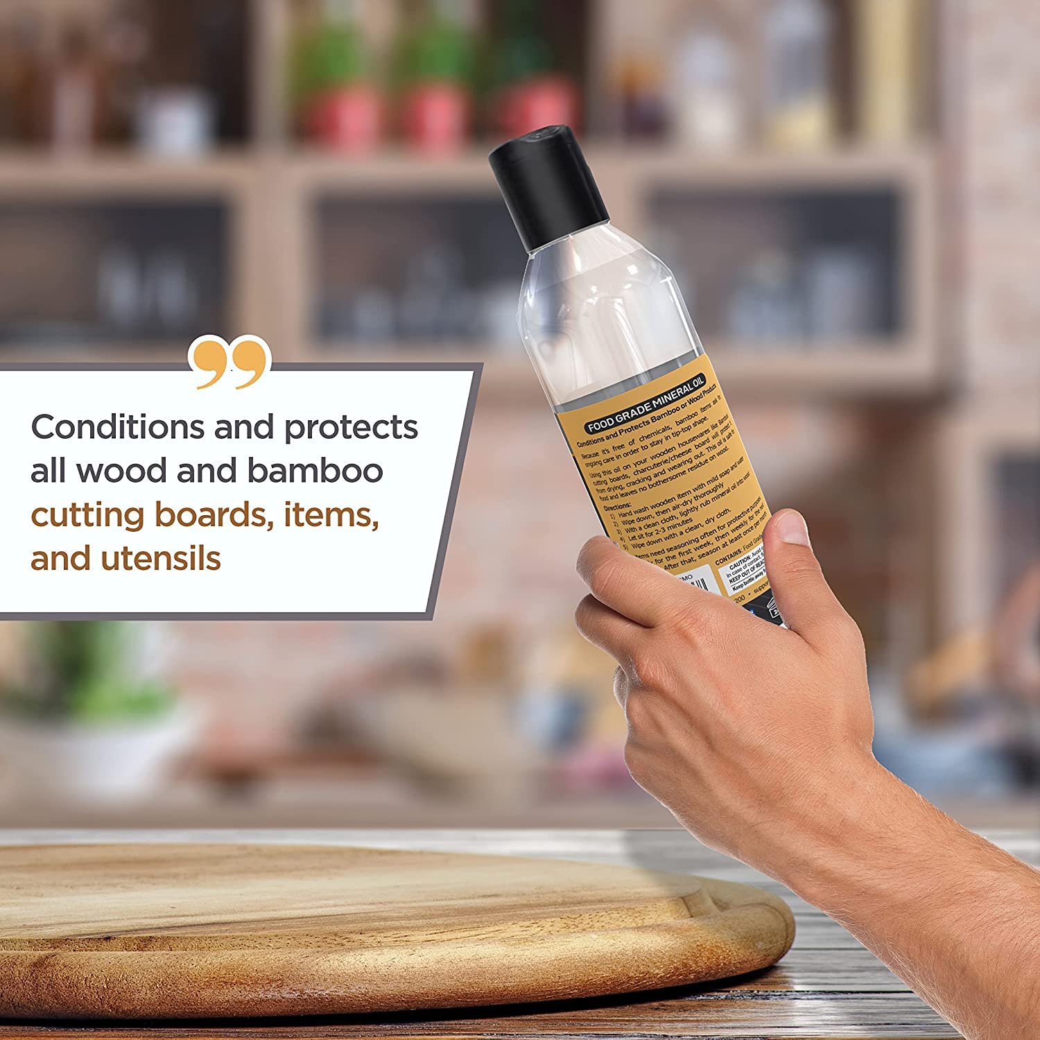 Food Grade Mineral Oil - Cutting Board Oil, Butcher Block Oil to Maintain Cutting Board, Wood Cutting Board Conditioner, Protects & Restores Wood, Bamboo, and Teak Cutting Boards and Utensils  - Like New