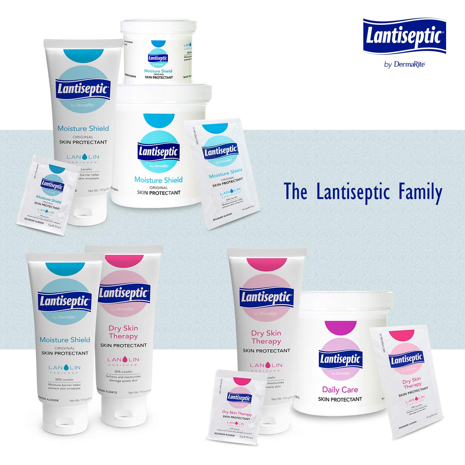 Lantiseptic Daily Dry Skin Protectant Cream - Moisturizes and Protects Cracked, Damaged and Irritated Skin - 30% Lanolin Moisture Barrier Ointment