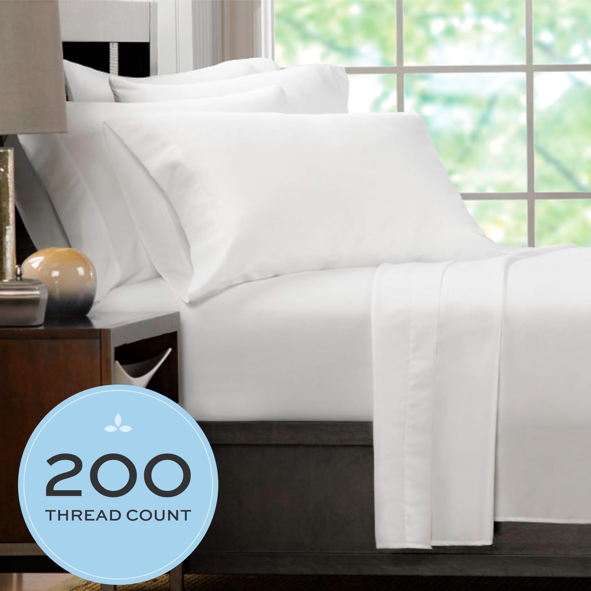 White Classic White Cotton Pillow Cases Standard Size Set of 2, Heavy Weight Quality Pillowcase with T-200 Thread Count, Elegant Double Stitched Tailoring Pillowcases, Pillow Covers 20x30 Inch  - Very Good