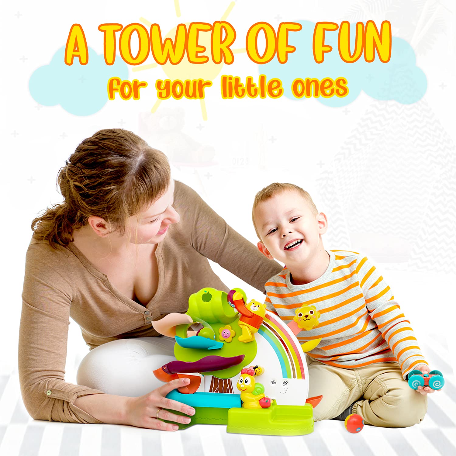 5 Layer Ball Drop and Roll Swirling Tower for Baby and Toddler Development Educational Toys  - Like New