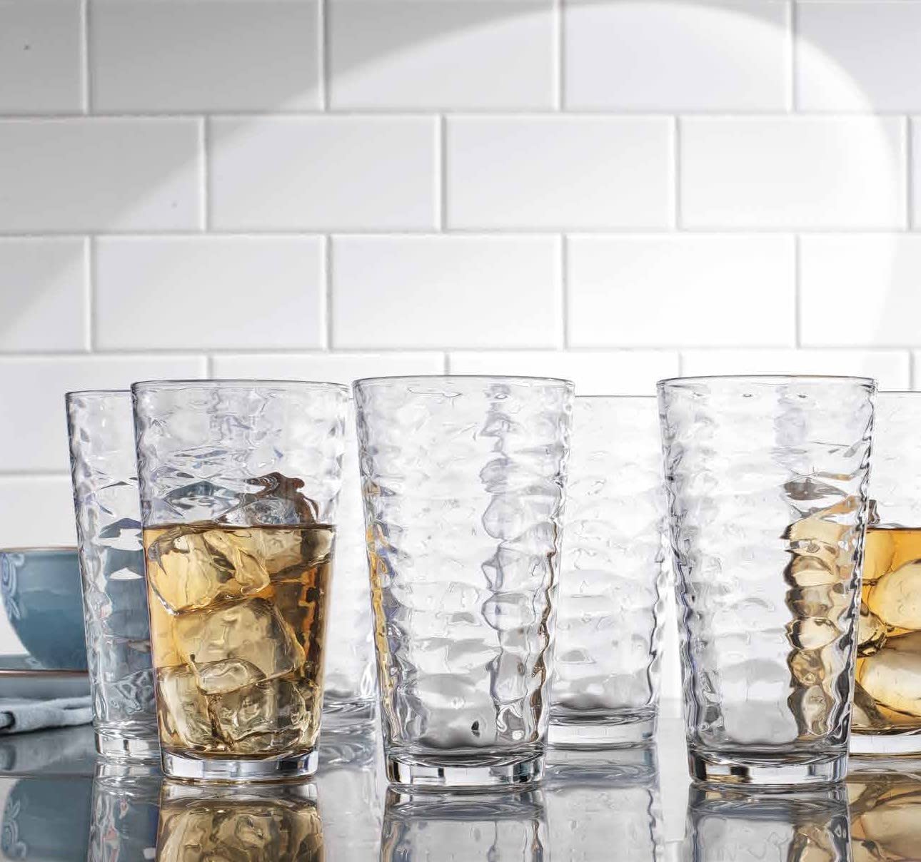 Glaver's Drinking Glasses Set of 10 Highball Glass Cups, Premium Glass Quality Coolers 17 Oz. Glassware. Ideal for Water, Juice, Cocktails, and Iced Tea. Dishwasher Safe.�  - Good