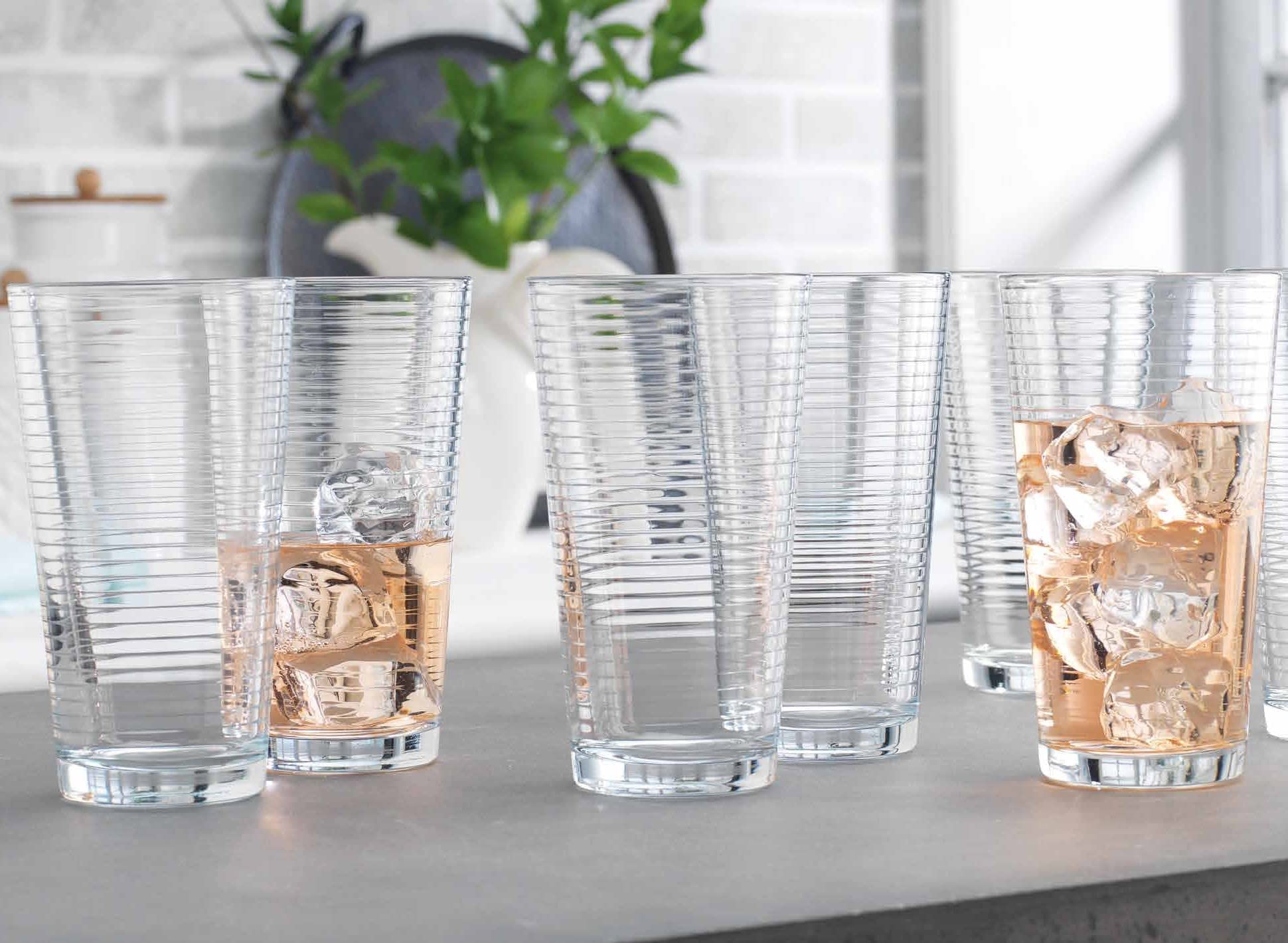 Drinking Glasses Set of Highball Glass Cups By Glavers, Premium Quality Cooler 17 Oz. Ribbed Glassware. Ideal for Water, Juice, Cocktails, and Iced Tea. Dishwasher Safe.…  - Good