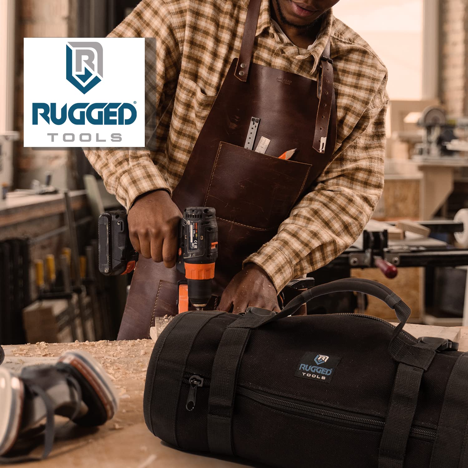 Rugged Tools Titan23-XL Tool Roll - Wrench Roll & Organizer - Canvas Tool Bag & Tool Pouch for Electrician, HVAC, Plumber, Carpenter or Auto Mechanic  - Very Good