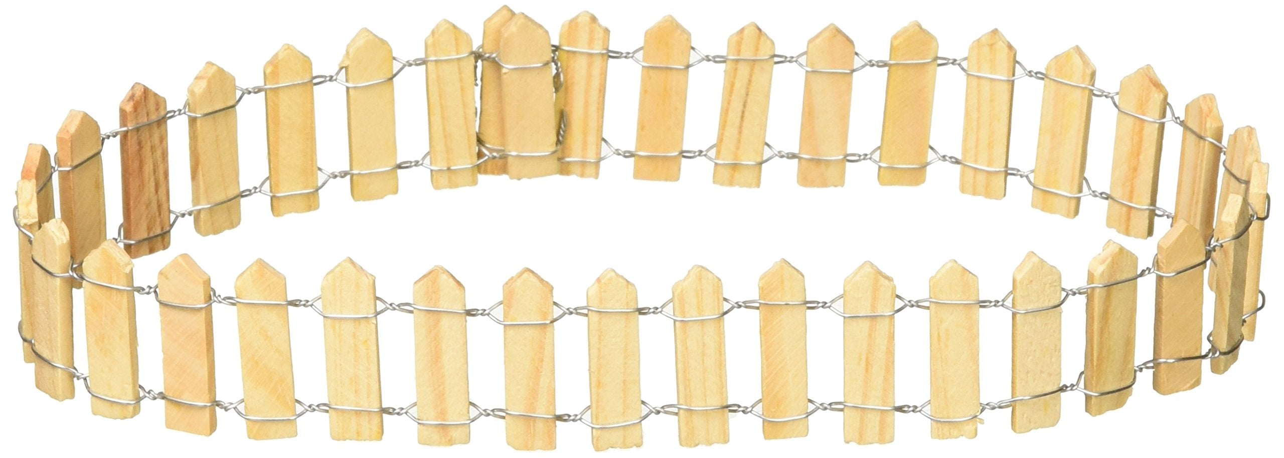 Darice 9154-68 Wood Picket Fence, Natural  - Acceptable
