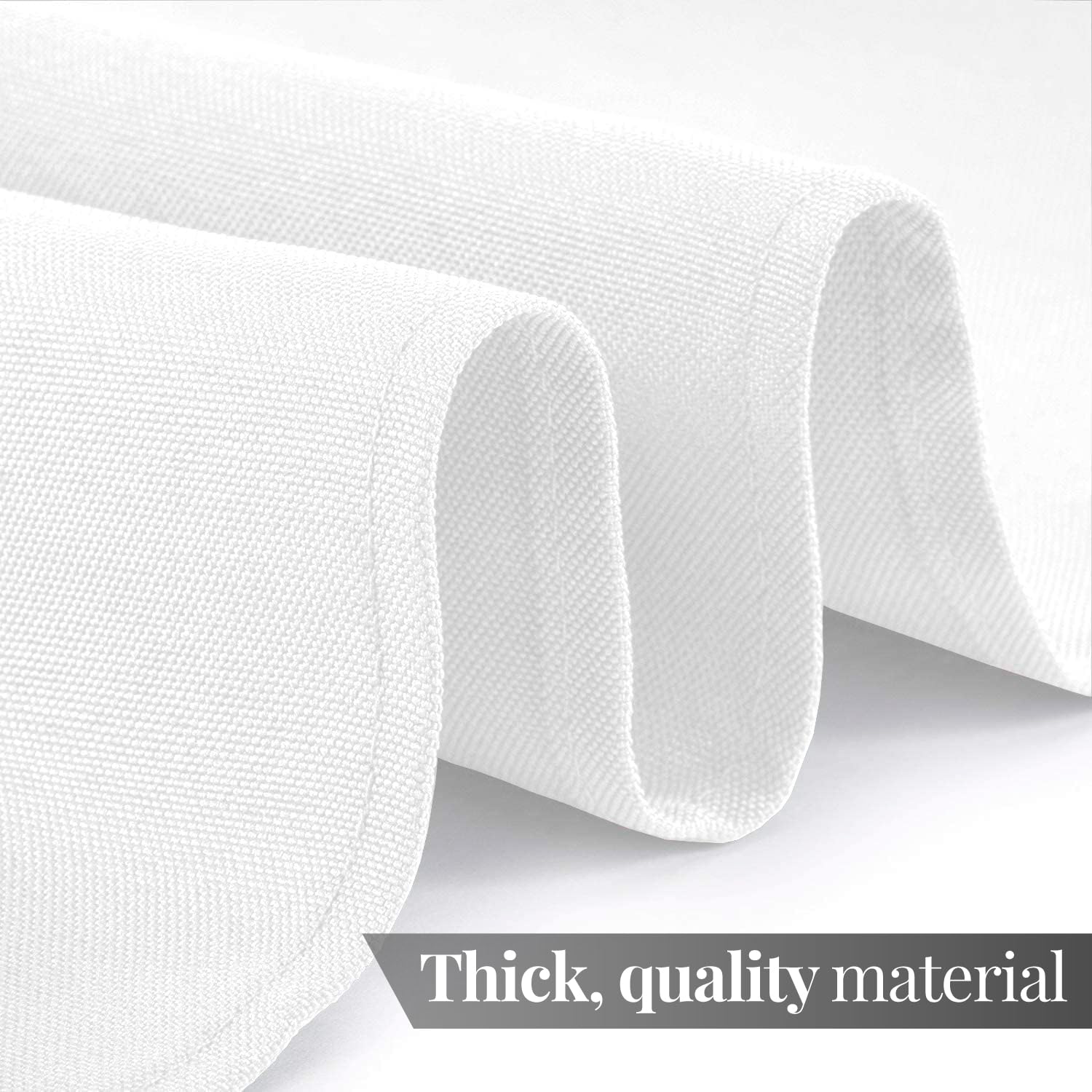 WEALUXE 2 Pack White Kitchen Table Cloth for Folding Table 4ft [ 60x84 in ] Rectangle Tablecloth Set, Stain and Wrinkle Resistant Washable Polyester Table Cover for Dinner Table, Wedding, Party  - Like New
