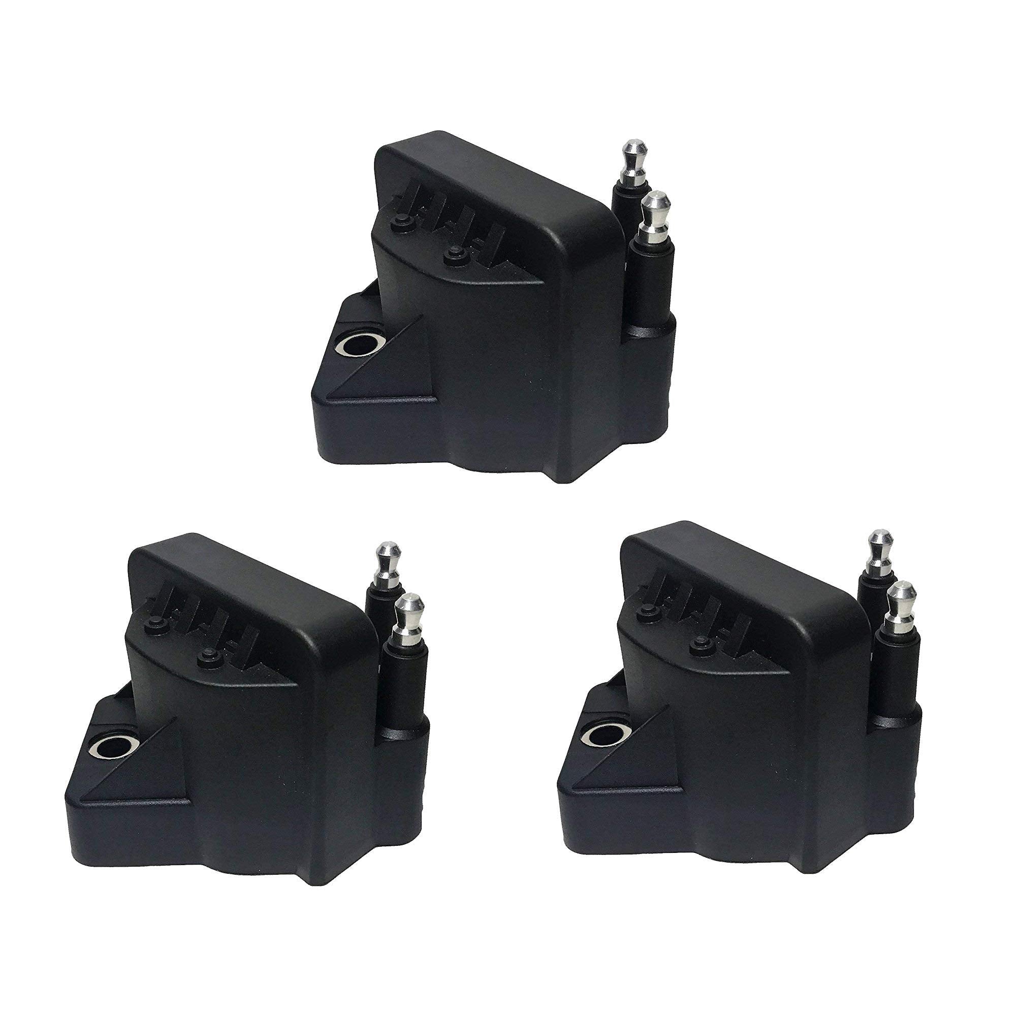 Ignition Coil Pack Set of 3 - Replaces 10472401, 10467067, D555, 89056799, C849 - Compatible with Chevy, Buick, Cadillac & Other GM Vehicles - Impala, Malibu, Deville, Alero, Lesabre  - Very Good