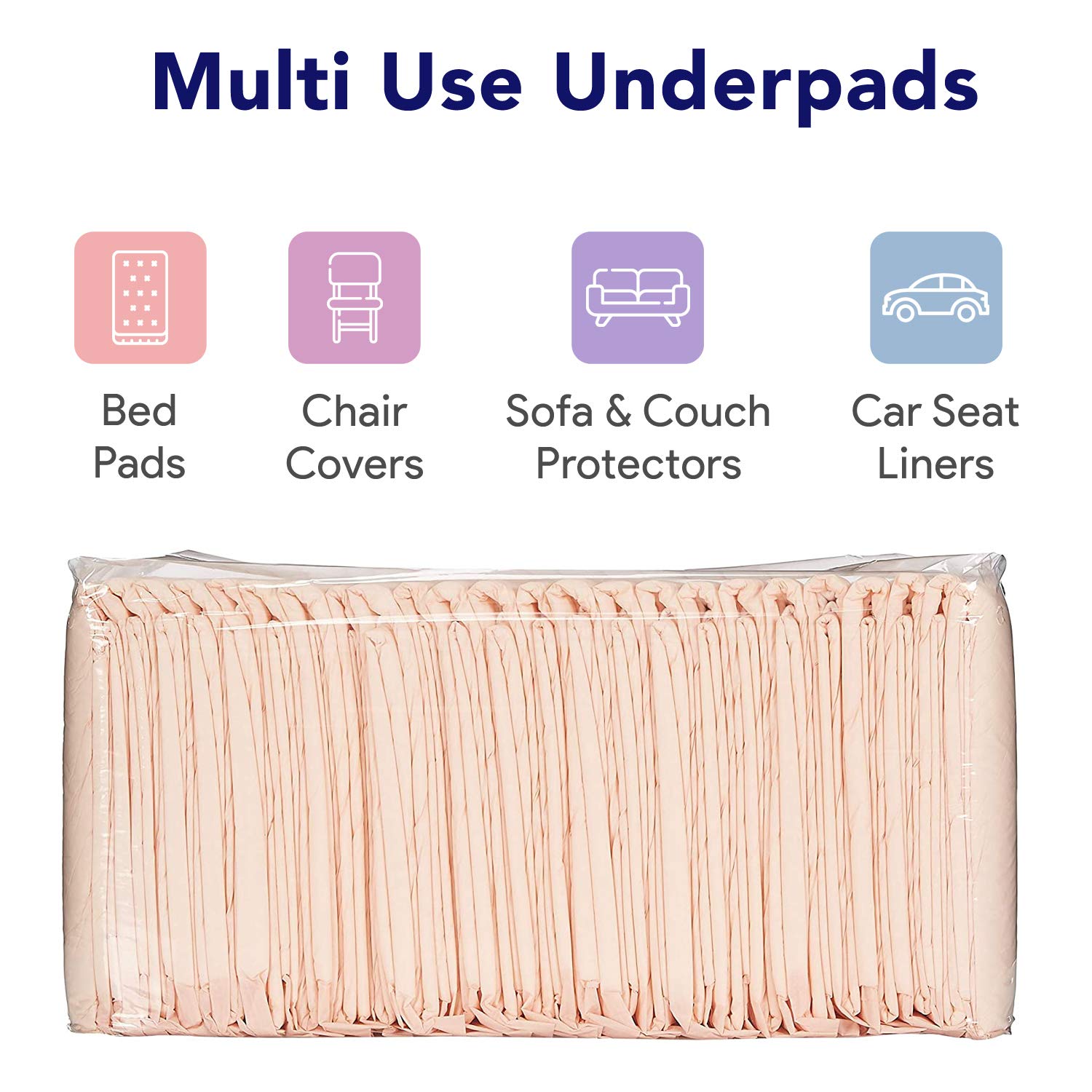 Premium Disposable Chucks Underpads, 30" x 36" - Highly Absorbent Bed Pads for Incontinence and Senior Care - Peach Color - Leak Proof Protection