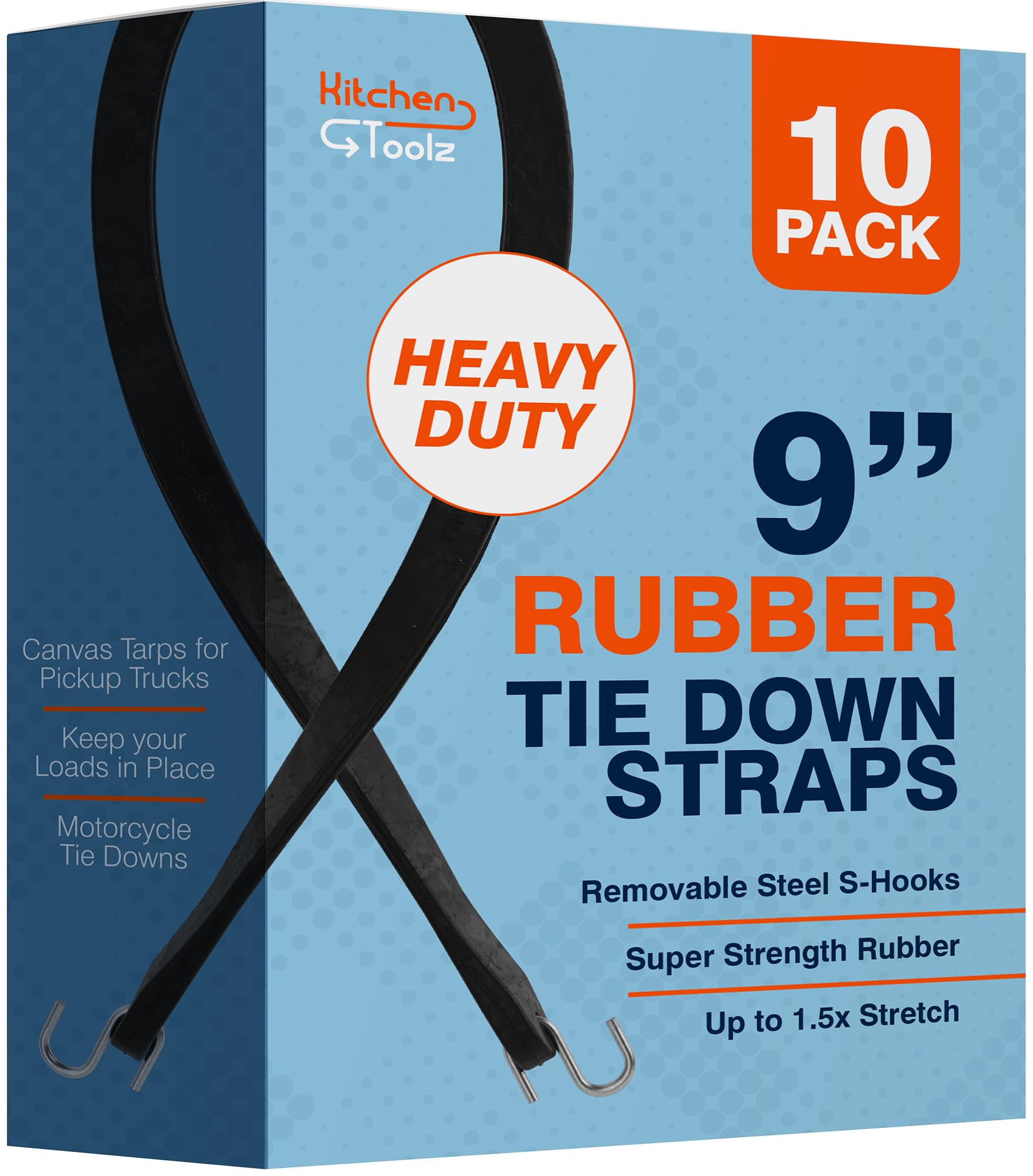 Rubber Bungee Cords with Hooks - Heavy Duty Outdoor Flatbed Tarp Straps Bungie Tie Downs  - Like New