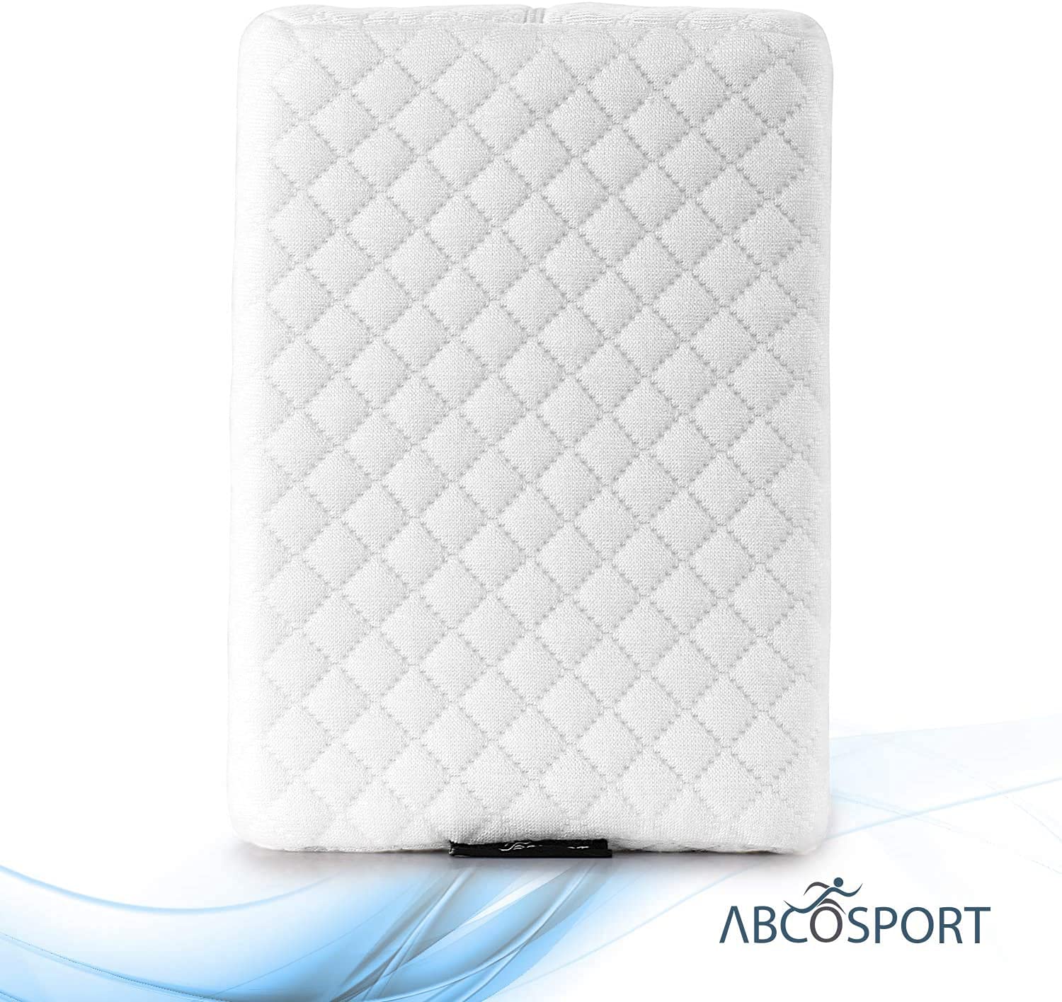 Abco Tech Memory Foam Knee Pillow, Leg Wedge Pillow for Back Pain, Side Sleeper Knee Pillow, Pregnancy, Spine Alignment, and Pain Relief, Breathable and Comfortable Contour Pillow with Washable Cover  - Acceptable