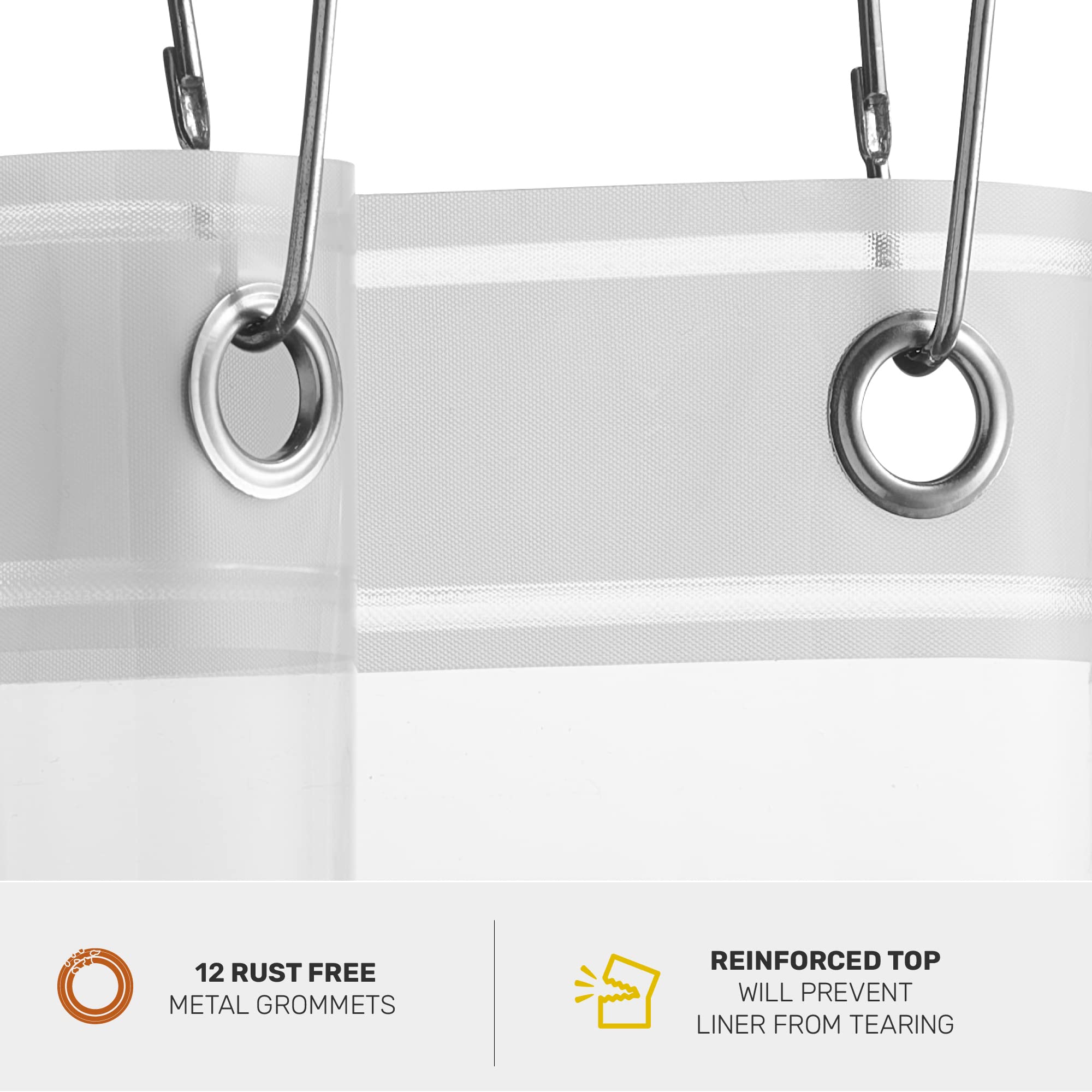 2 Pack 8G Clear Shower Curtain Liner, 72 x 72 PEVA Bathroom Shower Liners with Rustproof Metal Grommet and 3 Magnetic Weights, Heavy Duty, Compatible with Most Standard Showers  - Like New