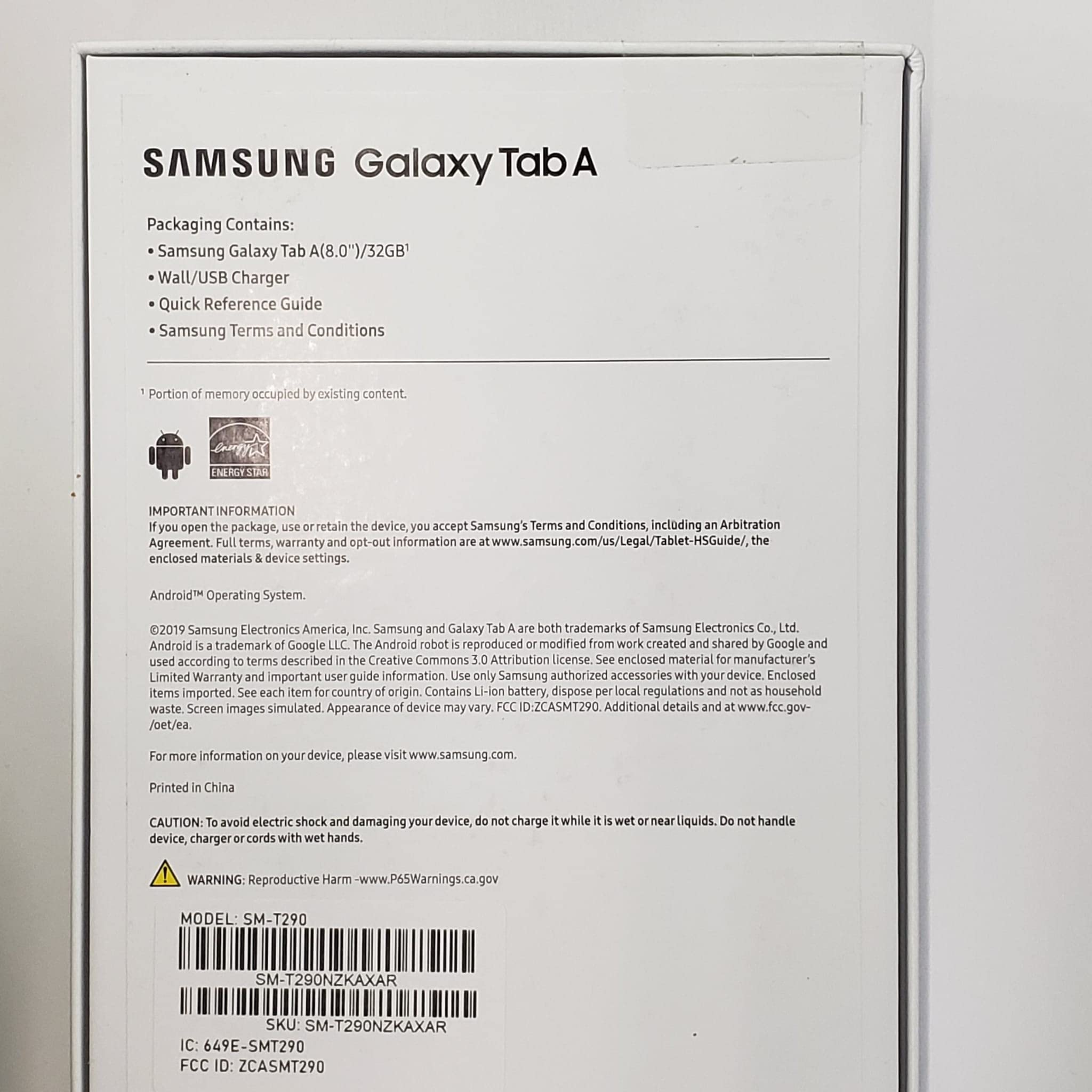 SAMSUNG Galaxy Tab A 8.0" (2019, WiFi Only) 32GB, 5100mAh All Day Battery, Dual Speaker, SM-T290, International Model (32GB + 32GB SD Bundle, Silver)  - Like New