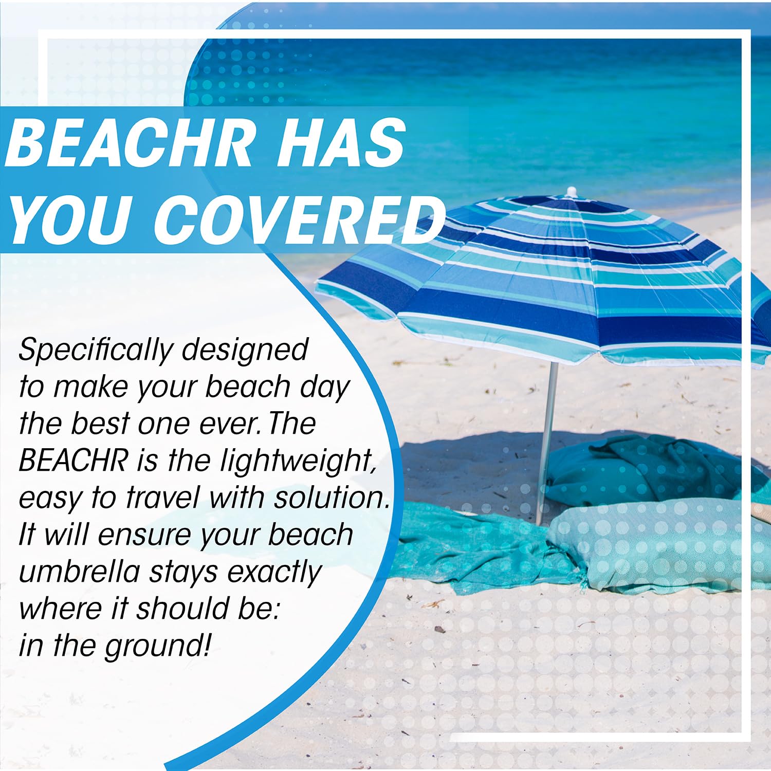 Beachr Beach Umbrella Sand Anchor | Outdoor Umbrella Base with Ground Anchor Screw | Ideal for Sun Protection, Shade, Strong Winds | Universal & One Size Fits All  - Like New