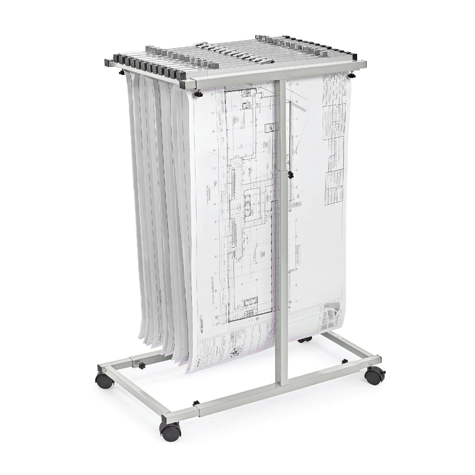 Adir Mobile Blueprint Storage Rack - Adjustable and Portable Vertical Blueprint Holder for Plans, Maps, Posters and Drawings. File Organizer Stand for Home, Office and Construction Sites  - Acceptable