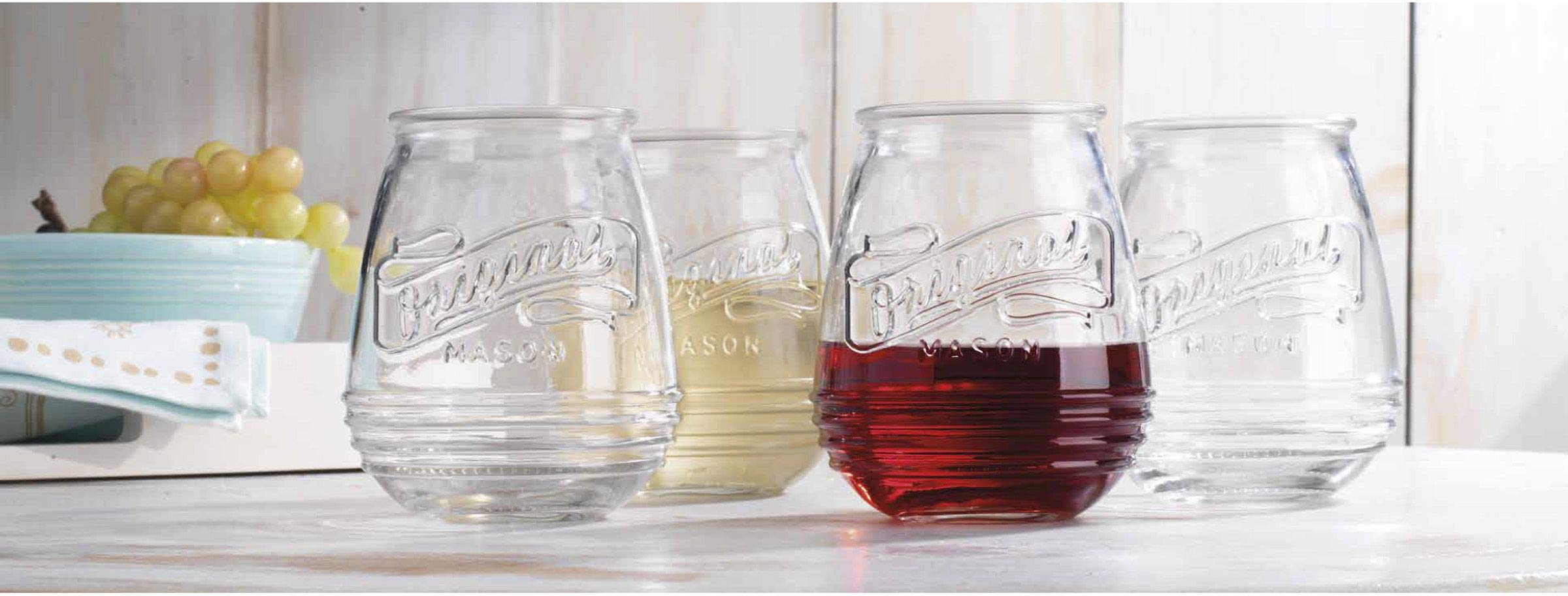 Home Essentials Original Mason Stemless Wine Glasses N/A N/A  - Like New
