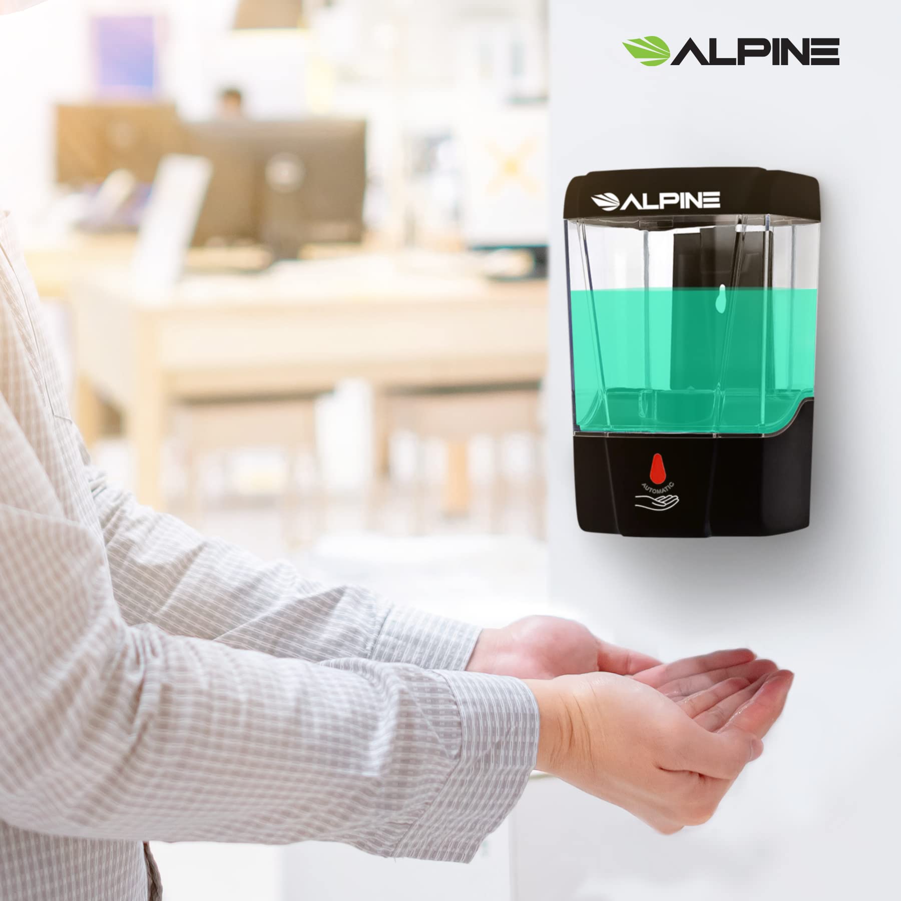 Alpine Industries Wall Mounted Automatic Soap Dispenser, Touchless Liquid Soap Hand Sanitizer, Hand Soap Dispenser for Commercial Bathroom  - Good