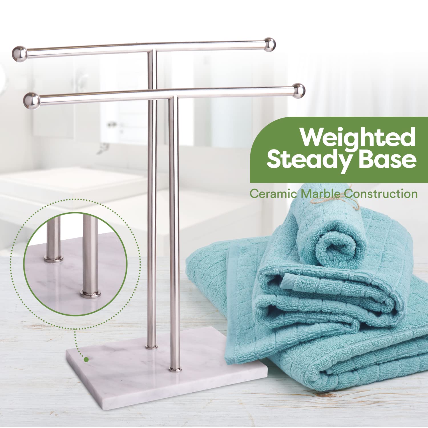 Homeries Marble Hand Towel Holder  - Acceptable