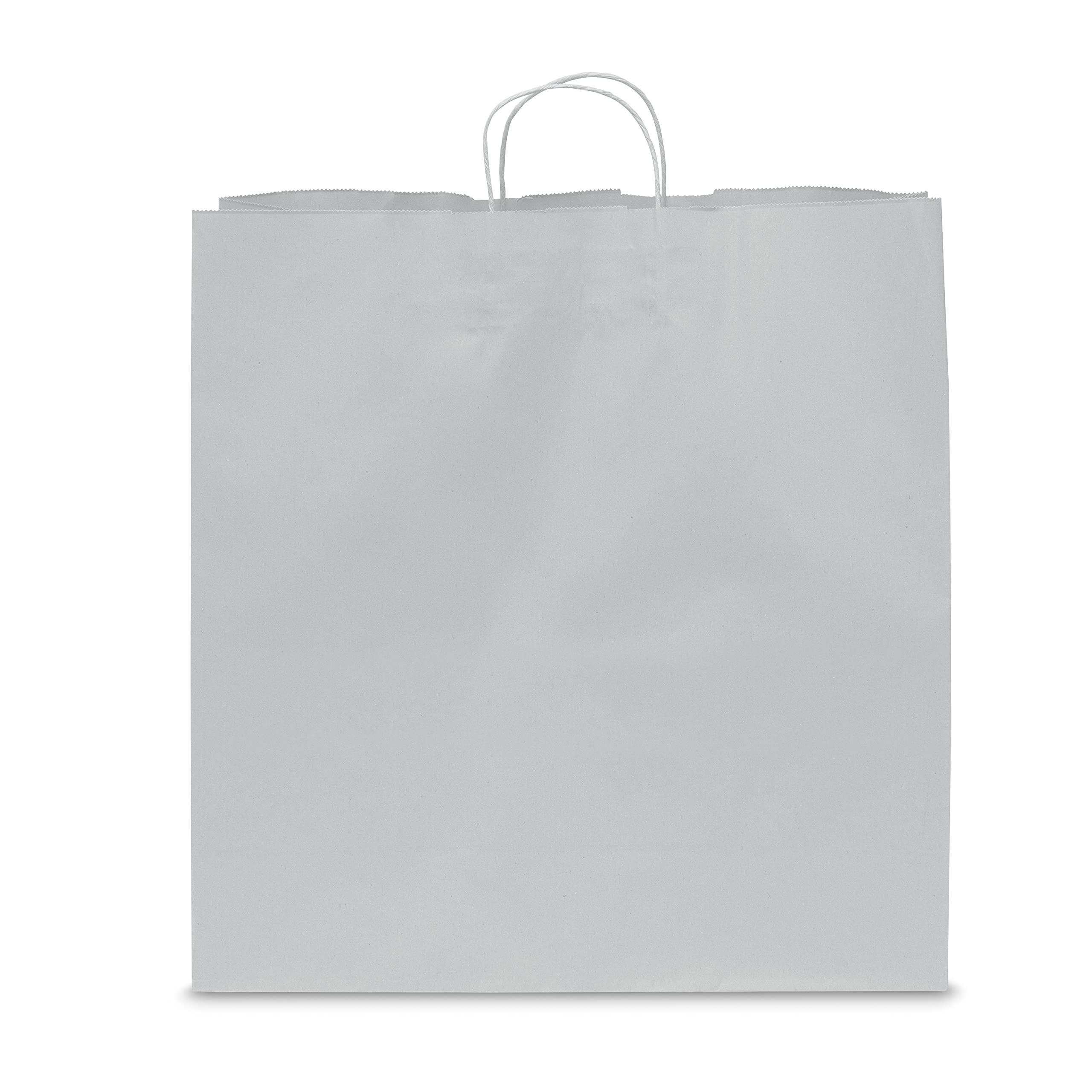 Prime Line Packaging 18x7x18.75 100 Pack Large White Paper Bags, Jumbo Gift Bags with Handles, Kraft Paper Bags for Small Business, Shopping, Bulk  - Like New