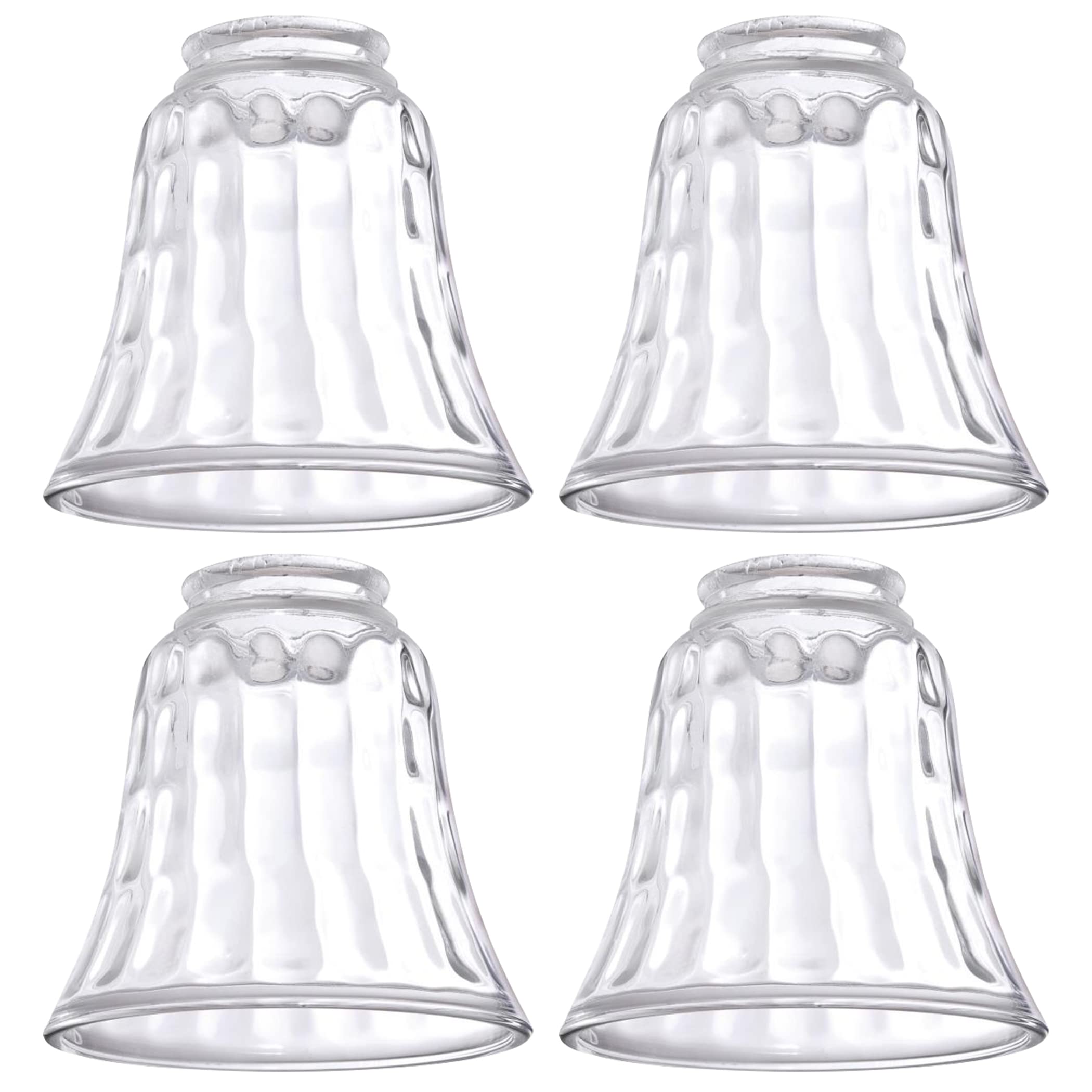 Ceiling Fan Light Covers, Ceiling Fan Globes Replacement Glass, Light Fixture Replacement Glass, Dysmio Lighting Replacement Shade Height: 4.75", Depth: 4.75", Width: 4.9" Fitter Size 2.25", 4 Pack  - Like New