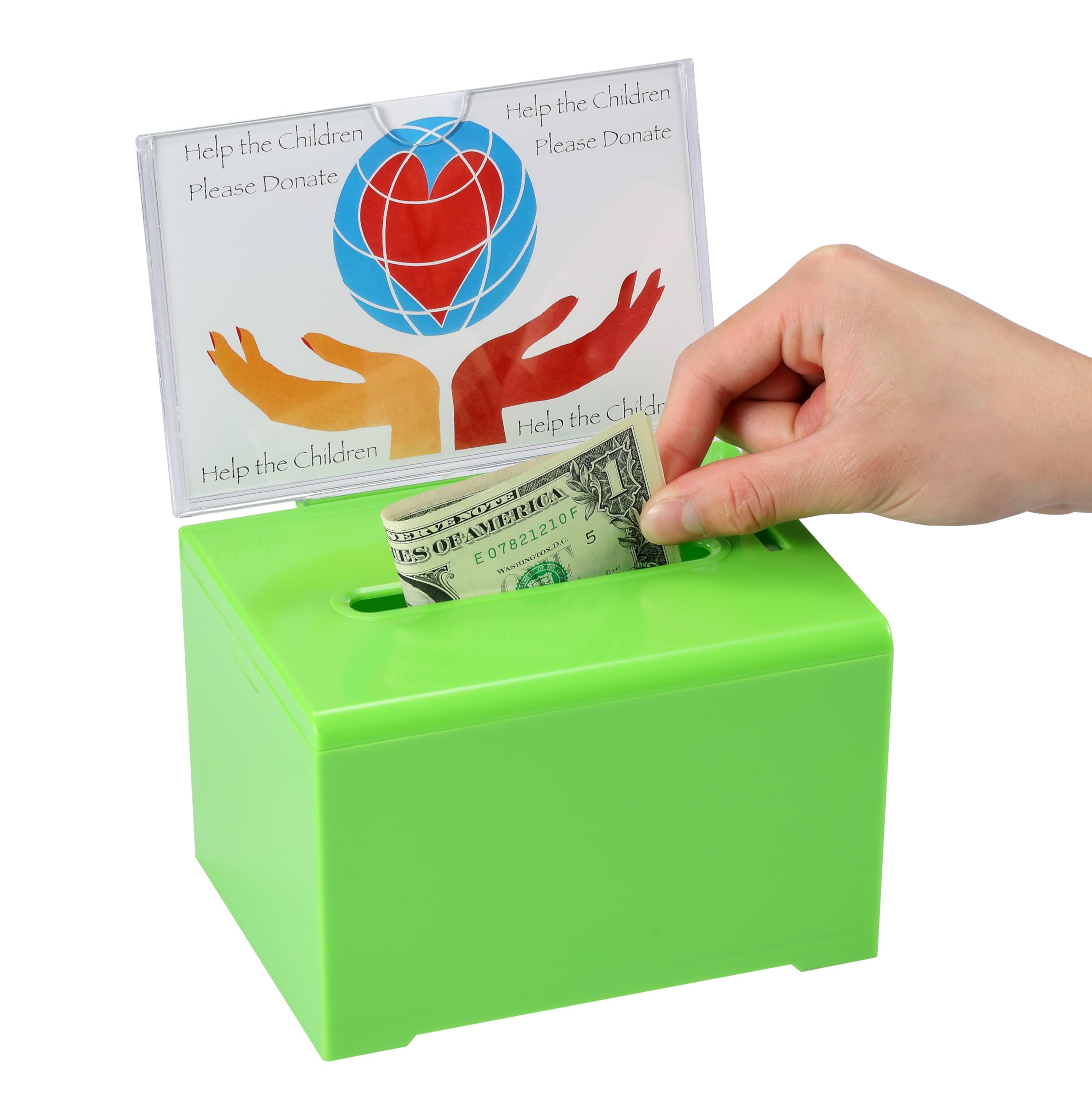 Adir Donation Box with Lock � Acrylic Suggestion Box with Slot, Ballot Lock Box with Sign Holder for Raffle, Tip Jar, Voting, Comments - Cash Donation Boxes for Fundraising (6.25x4.5x 4 Inches)  - Very Good