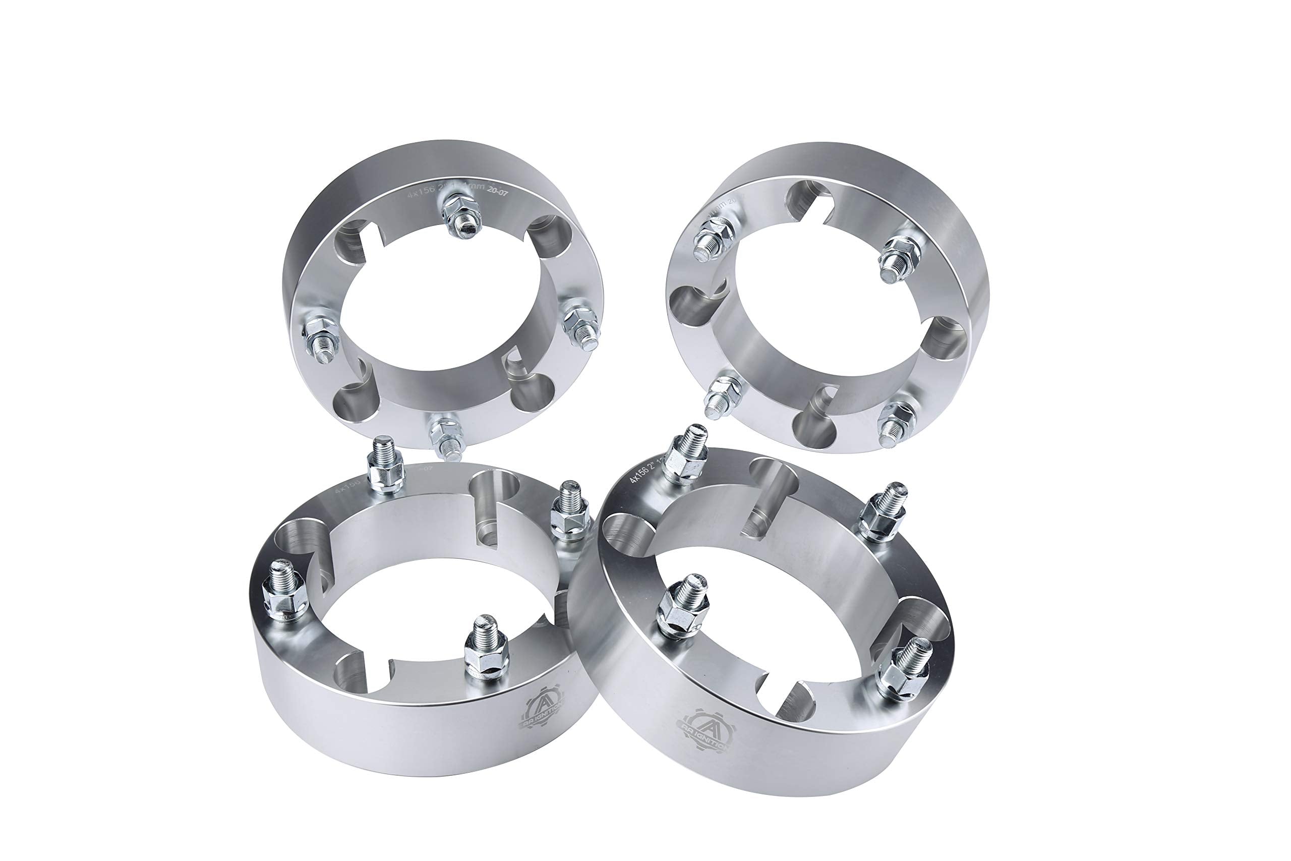 ATV Wheel Spacer Set of 4-4x156 Bolt Pattern - 4x156mm Lug Centric 131mm Bore - M12 x 1.5 Studs 2 Inches Thick - Compatible with Polaris ATV UTV 2013 Models and Up - RZR XP, Trail 900, XC, Ranger  - Like New