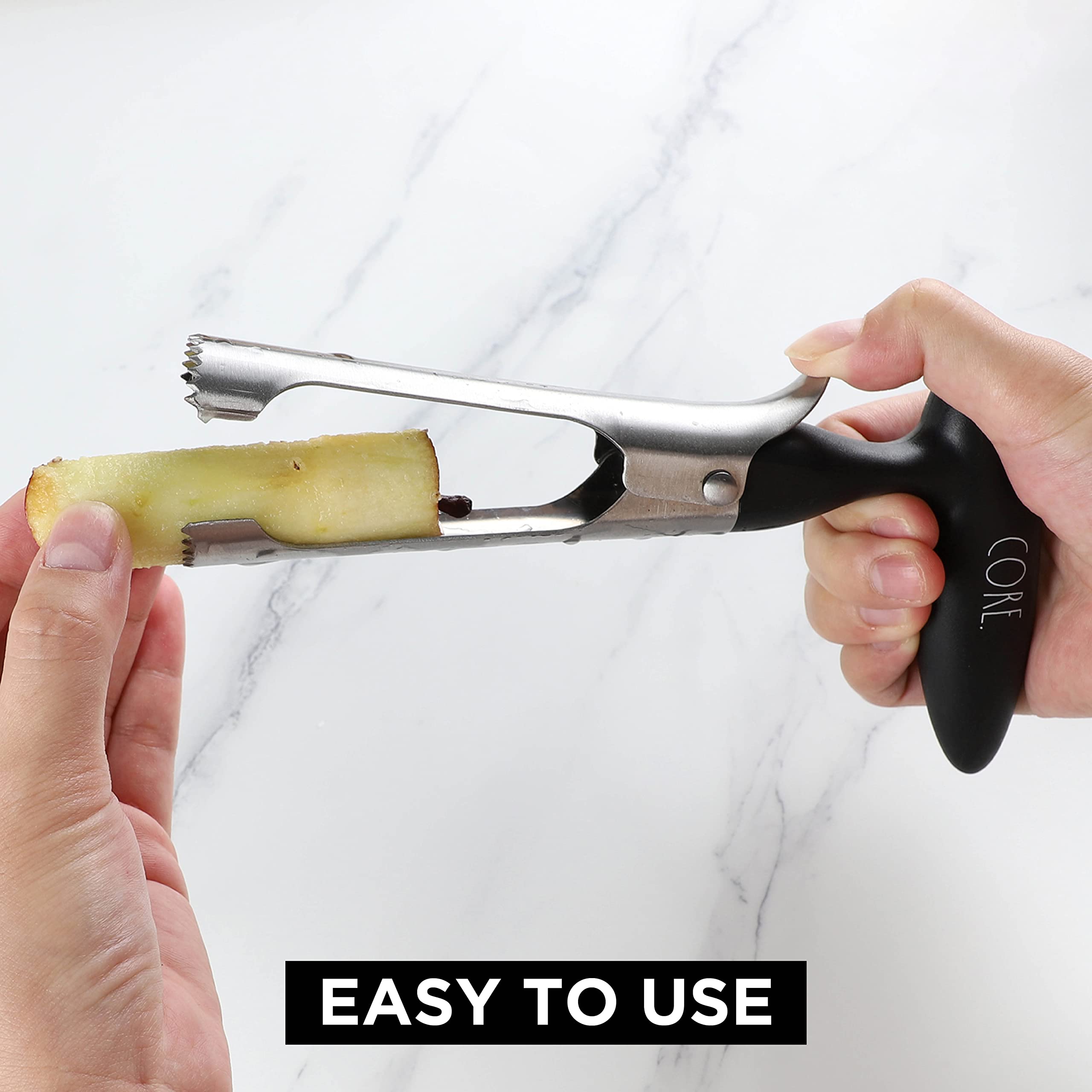 Rae Dunn Apple Corer Tool - Easy to Use Stainless Steel Apple Core Remover with Comfortable Handle - Removes Core and Pits of Apples, Pears, Peppers and More  - Like New