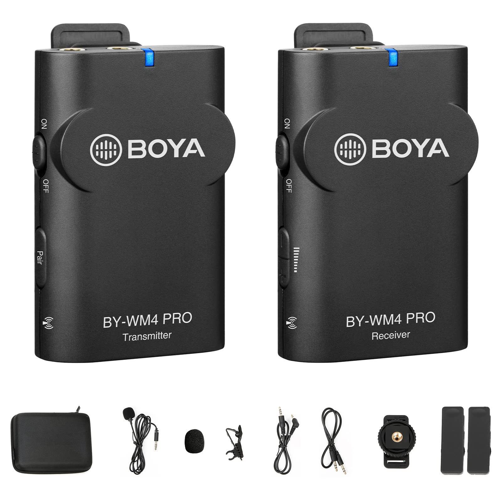 BOYA WM4 PRO 2.4G Wireless Lavalier Microphone system with Canon Nikon Sony DSLR Camera camcorders Youtude Facebook TikTok vlog live streaming interview commentary  - Very Good