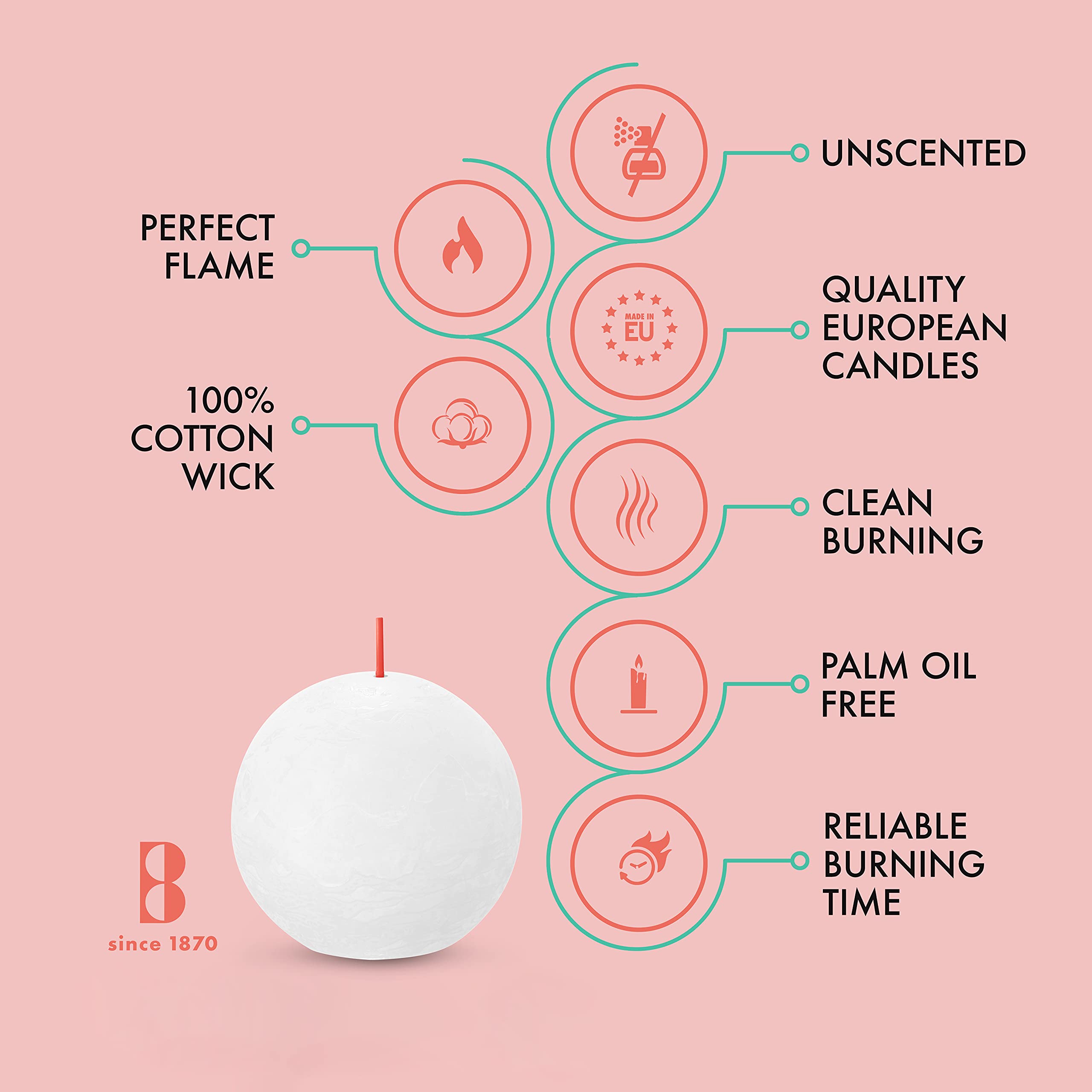 BOLSIUS 3 Pack Pillar Candles - 3 Inch - Premium European Quality - Natural Eco-Friendly Plant-Based Wax - Unscented Dripless Smokeless 25 Hour Party Décor and Wedding Candles  - Acceptable