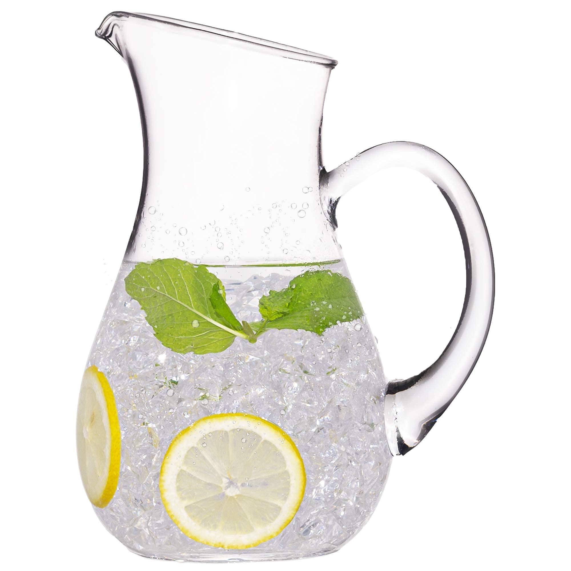 Glass Water Pitcher with Spout � Elegant Serving Carafe for Water, Juice, Sangria, Lemonade, and Cocktails � Crystal-Clear Glass Beverage Pitcher.  - Like New