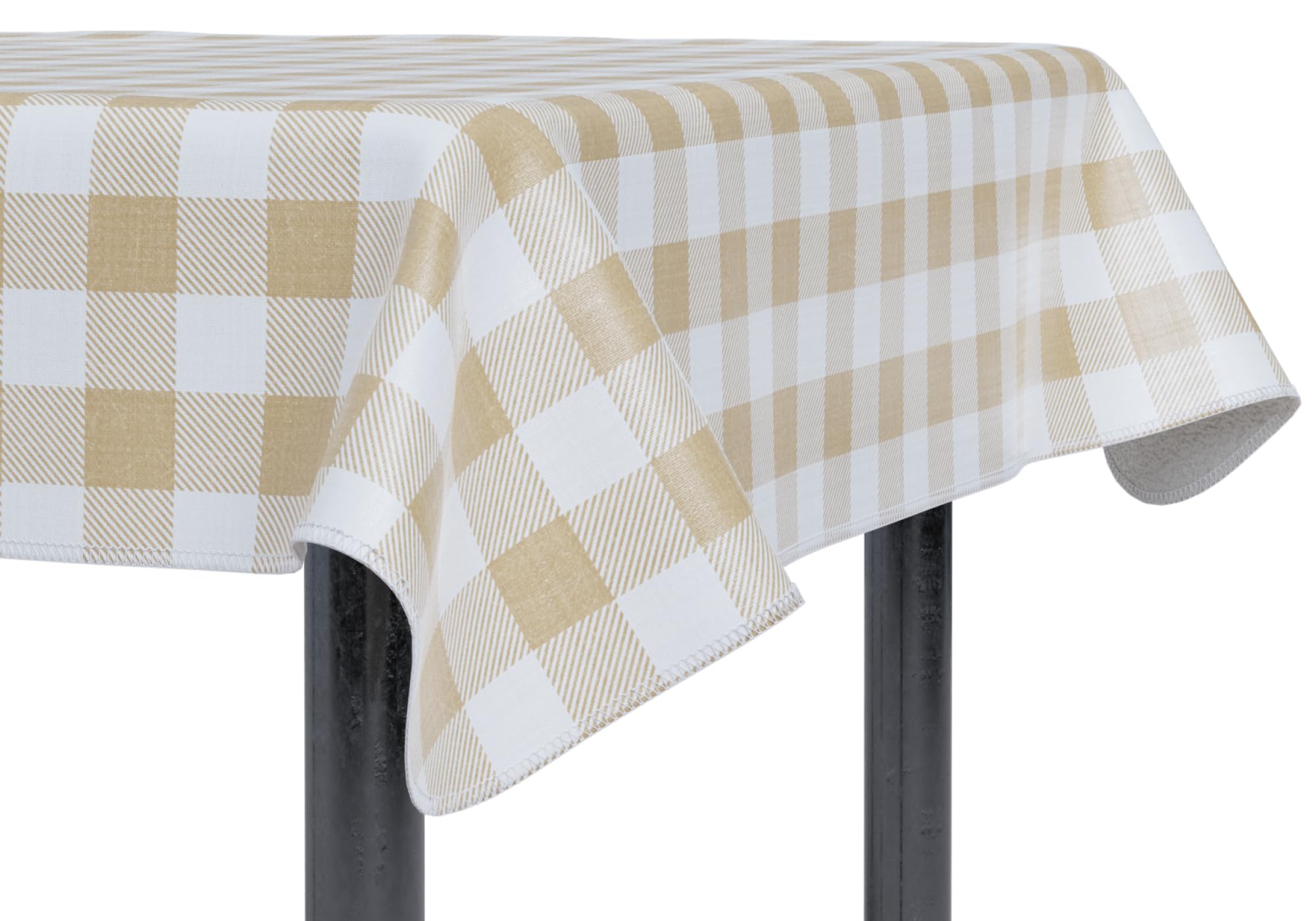 Sorfey Vinyl Tablecloth Cover, Kitchen Dining, Rectangle, Washable Checkered Design, Heavy Duty Dust-Proof Flannel Backed Lining, PVC,  - Like New