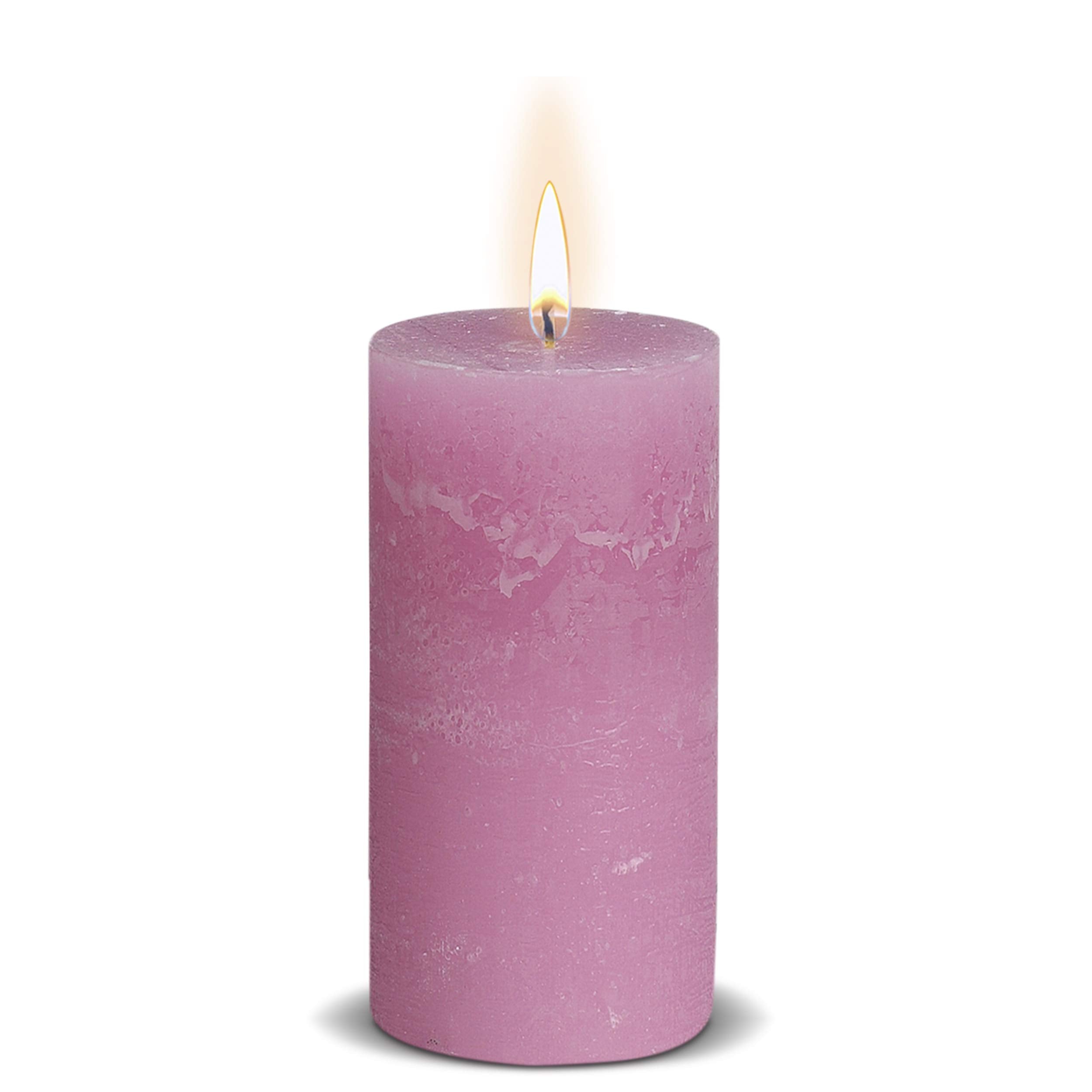 BOLSIUS Rustic Pink Unscented Pillar Candles -2" X 4" Decoration Candles Set of 4 - Clean Burning Dripless Dinner Candles for Wedding & Home Decor Party Restaurant Spa- Aprox (100X50m)  - Like New