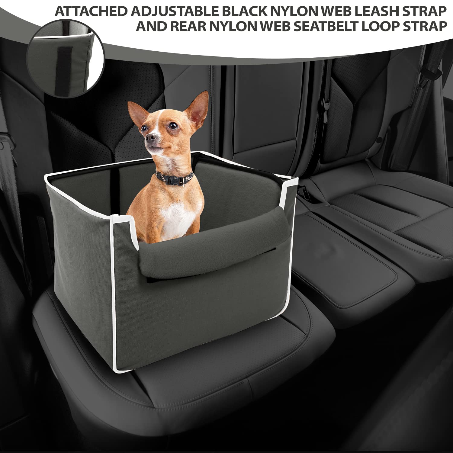 CO-PILOT Dog Car Seat, Foldable Dog Booster Seat for Small Dogs, Dog Car Harness  - Like New