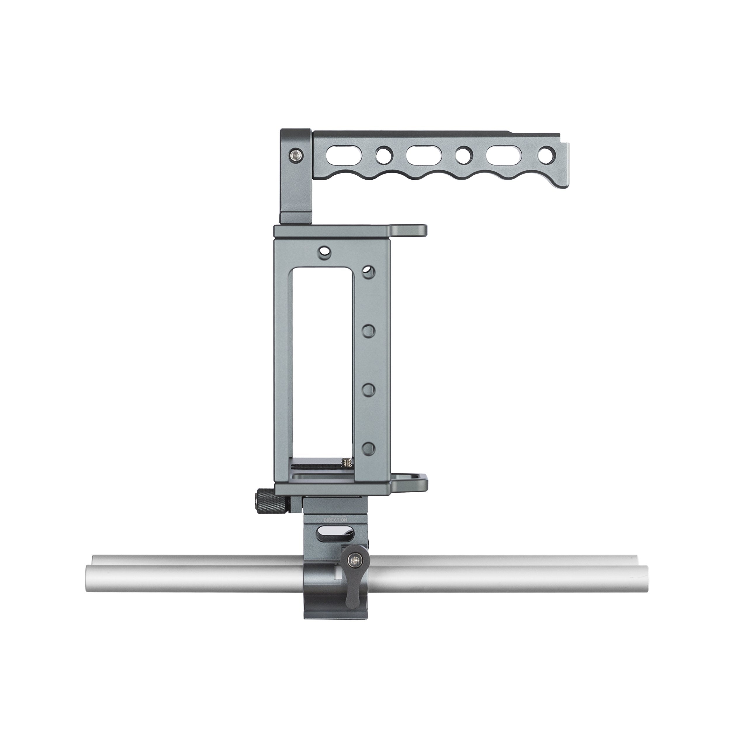 Sevenoak SK-C03 Aluminum Camera Cage with Top Handle, HDMI Adapter, and 15mm Rail System with Quick-Release Base - Universal Design fits DSLR Cameras with and Without Battery Grip  - Very Good