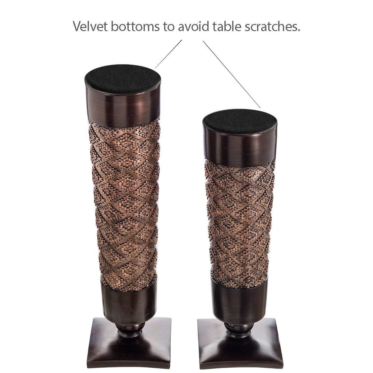 Brown/Silver Candle Holder Sets  - Like New