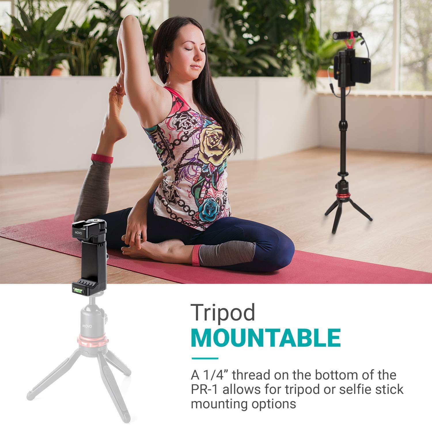 Movo PR-1 Smartphone Grip Handle Rig with Wrist Strap, Tripod Mount and Cold Shoe Mount for Lights and Microphones - for iPhone, Samsung, HTC, LG, Google, Android  - Very Good