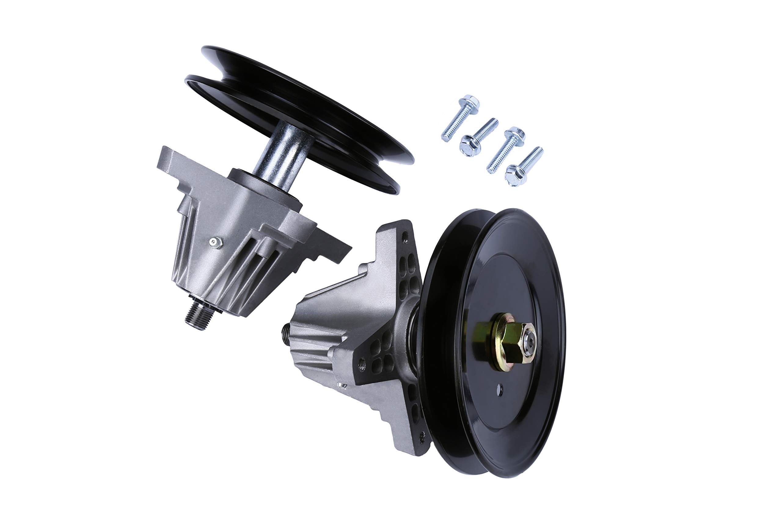 Replacement Lawn Mower Spindle Assembly with Pulley Set of 2 - Compatible with Cub Cadet, Troy-Bilt, MTD 42 Inch Deck - Replaces 918-04822B, 618-04822, 618-04822A, 618-04822B, 918-04889, 91804889A  - Like New