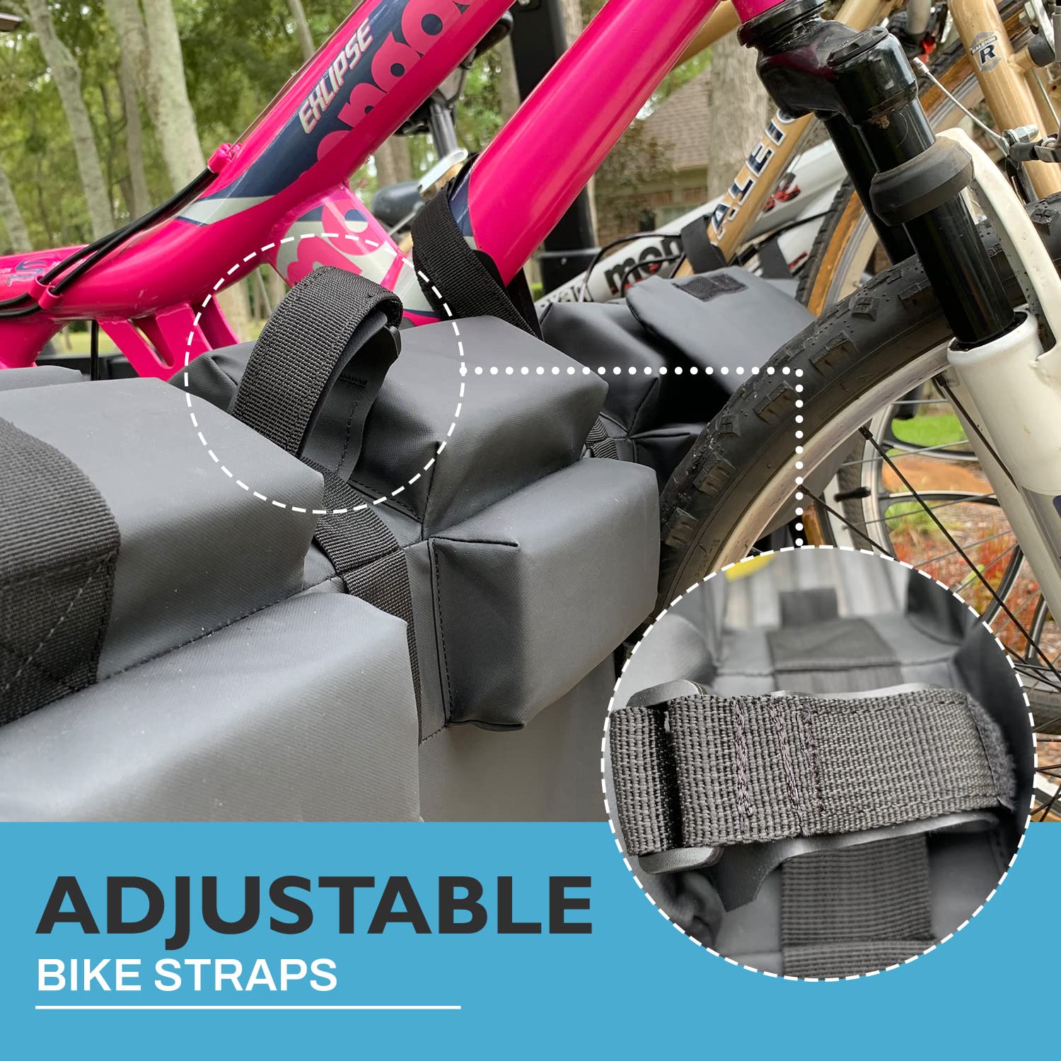 Athletico Tailgate Pad for Bikes - Truck Tailgate Bike Pads - Bike Tailgate Pad Carries Up to 6 Bikes - Protects Truck Bed & Mountain Bikes - Truck Bike Tailgate Pad with Backup Camera Opening  - Like New