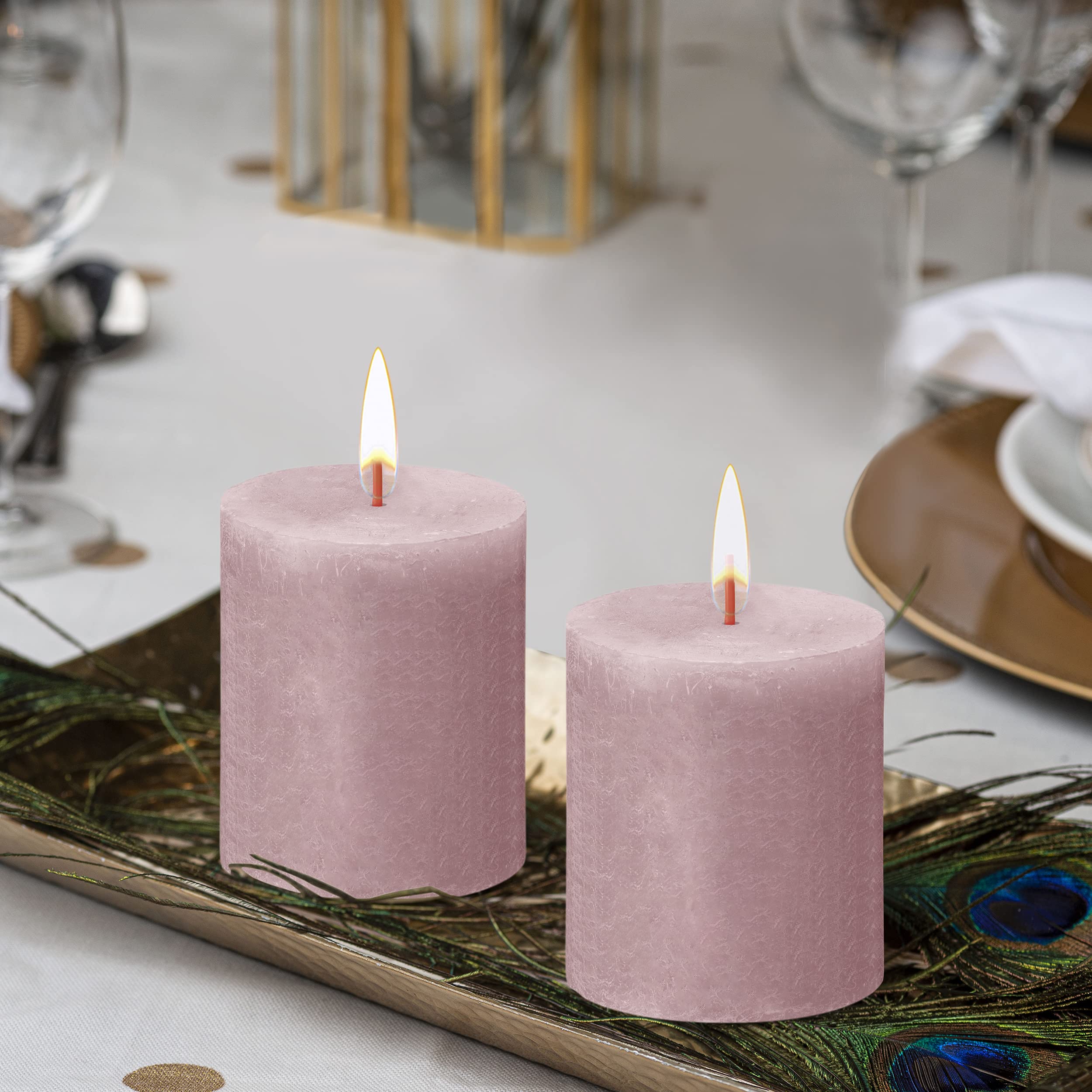 BOLSIUS Pillar Candles - Premium European Quality - Natural Eco-Friendly Plant-Based Wax - Unscented Dripless Smokeless 35 Hour Party and Wedding Candles  - Very Good