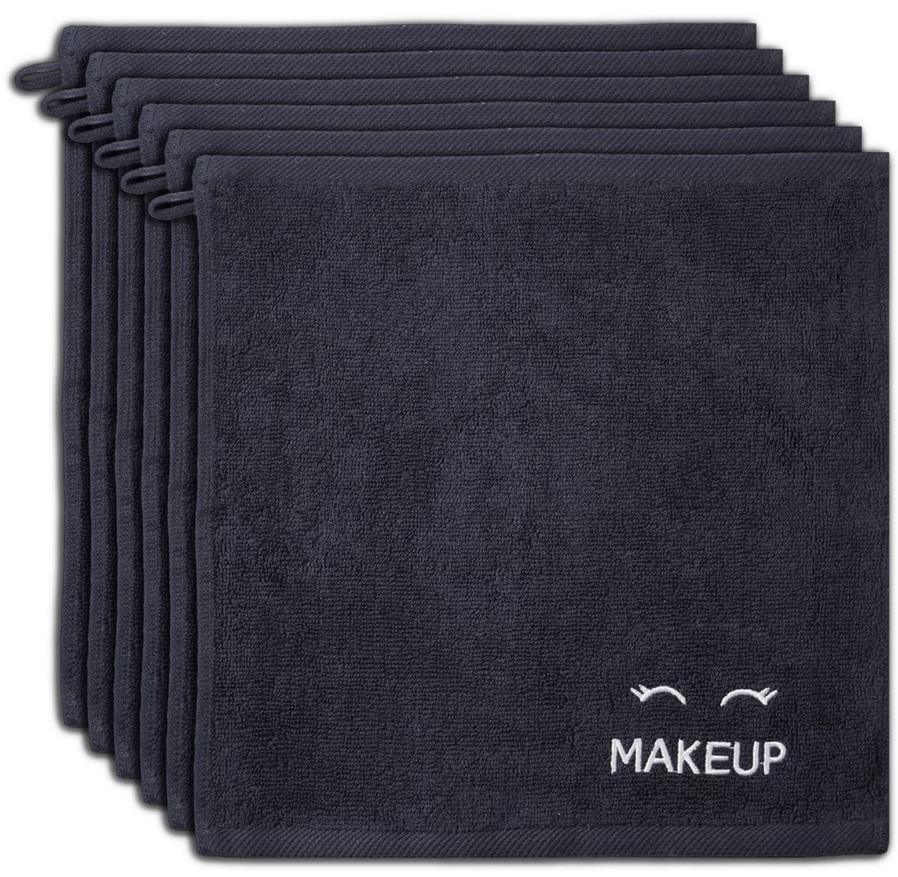 Black Cotton Makeup Washcloths, Soft Absorbent Cleansing Face Towels  - Like New