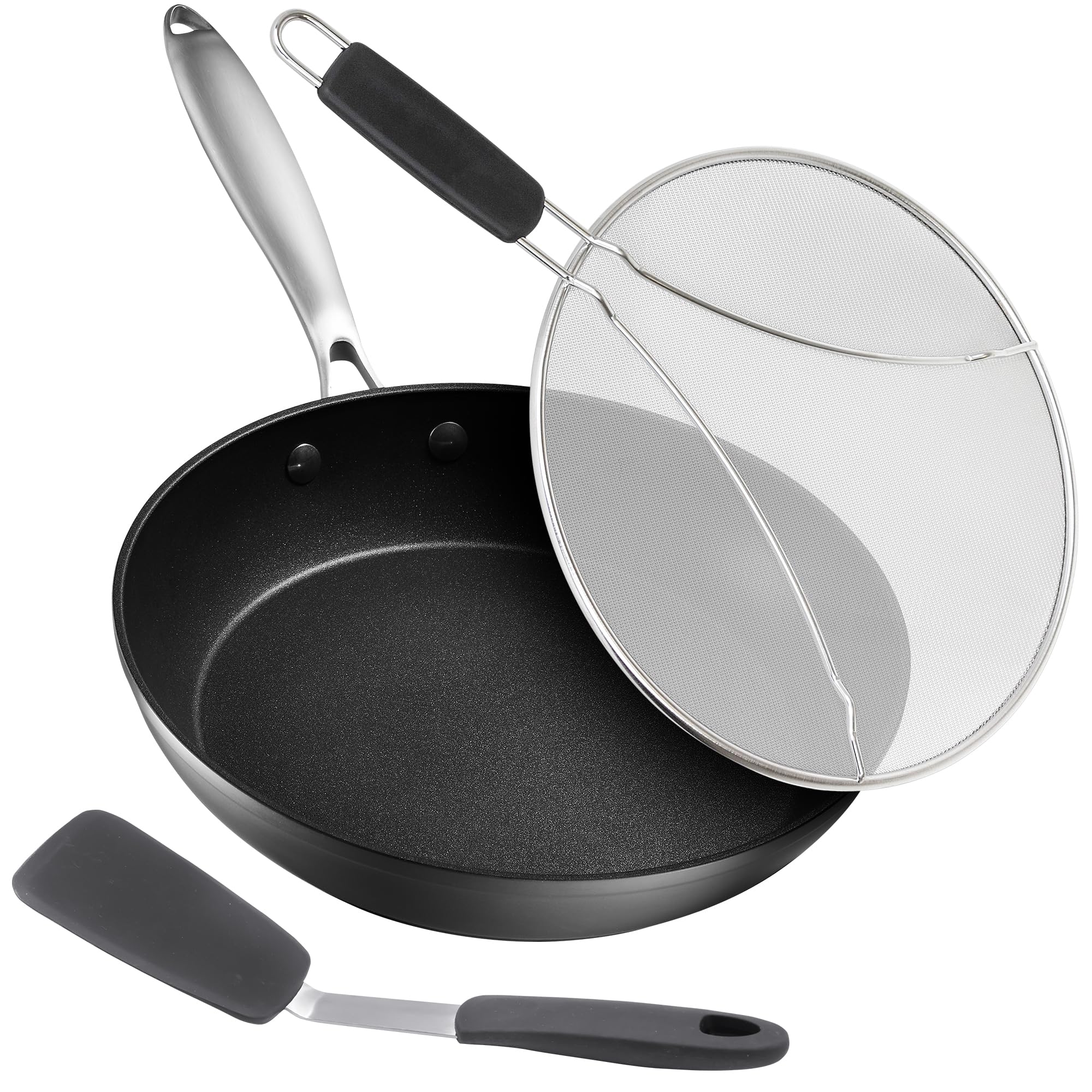 Belwares Nonstick Frying Pan - 10 Inch Non Stick Skillet Egg Frying Pan – Lightweight Aluminum Hard-Anodized Fry Pan for Kitchen Cooking with Gas, Electric, Oven or Induction  - Like New