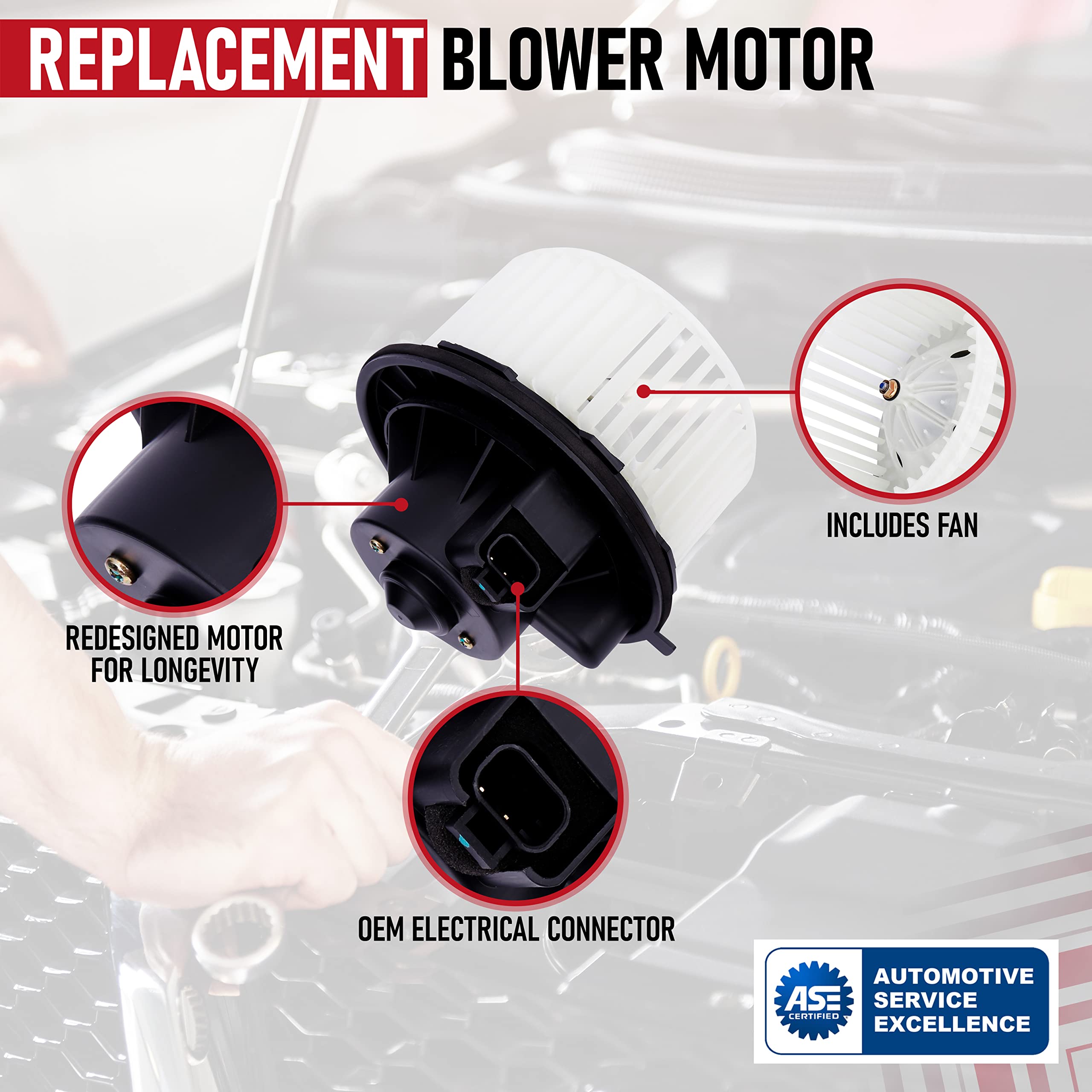 AA Ignition AC Blower Motor with Fan - Replaces 700191, 75748, 89019320, 89019301 - Compatible with Chevy, GMC & Cadilalc Vehicles - Silverado, Suburban, Avalanche, Sierra, Yukon, Yukon XL 1500, 2500  - Very Good